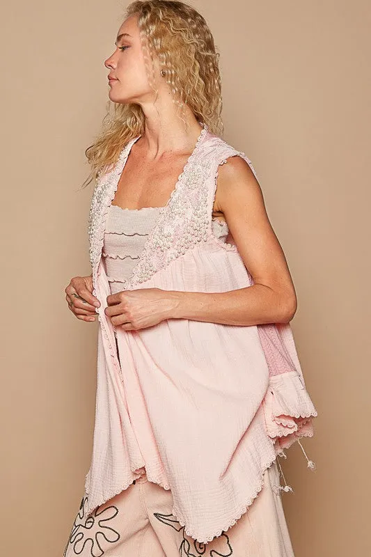 POL Pearly Decadence Top- Blush