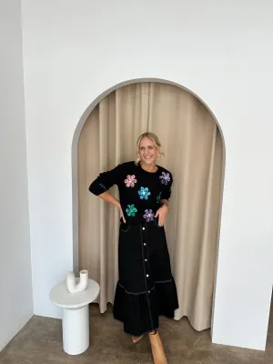 Poppy Knit -Black/ sequins
