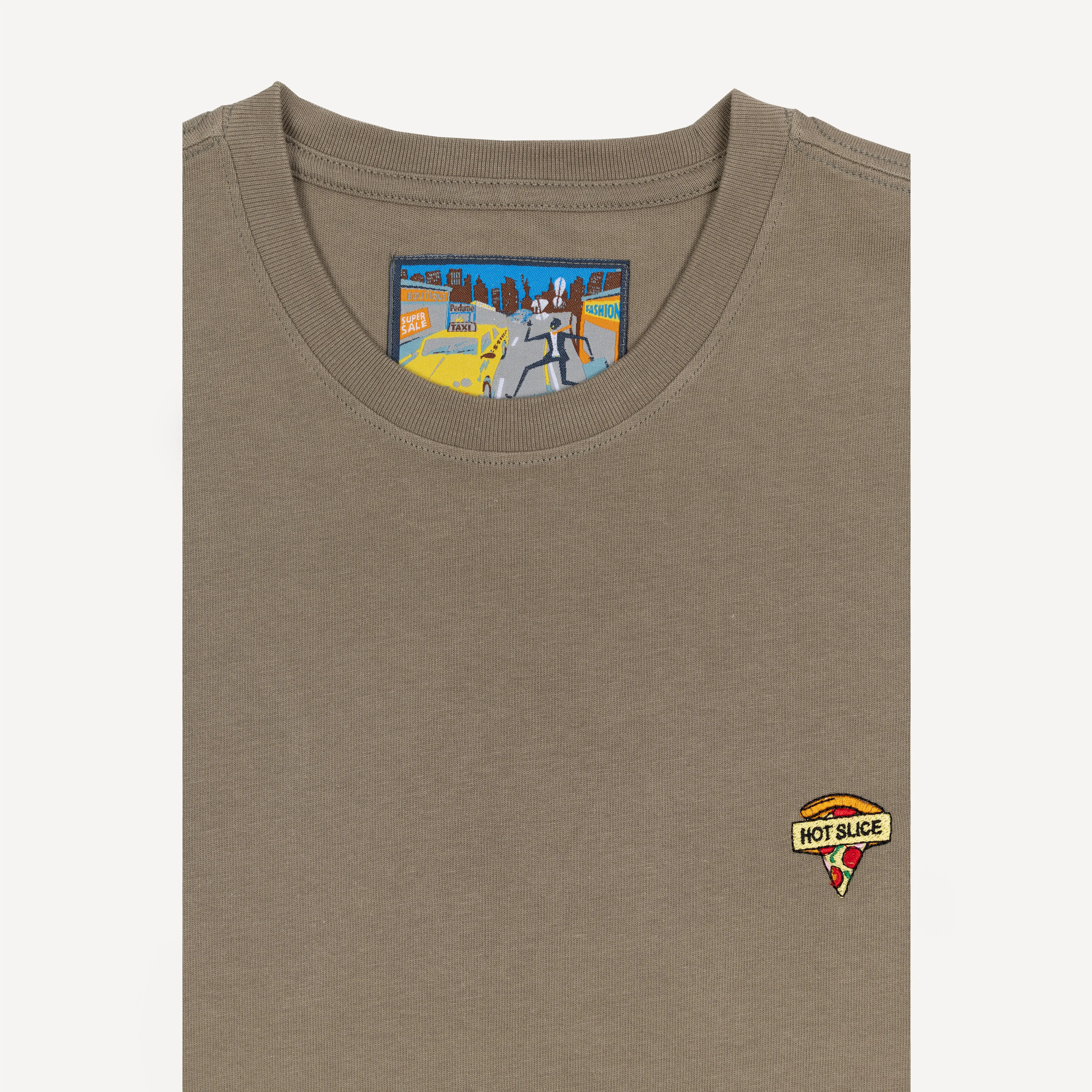 Premium Cotton Embroidered Regular Fit Tee - Overland Trek / Hot Slice Icon