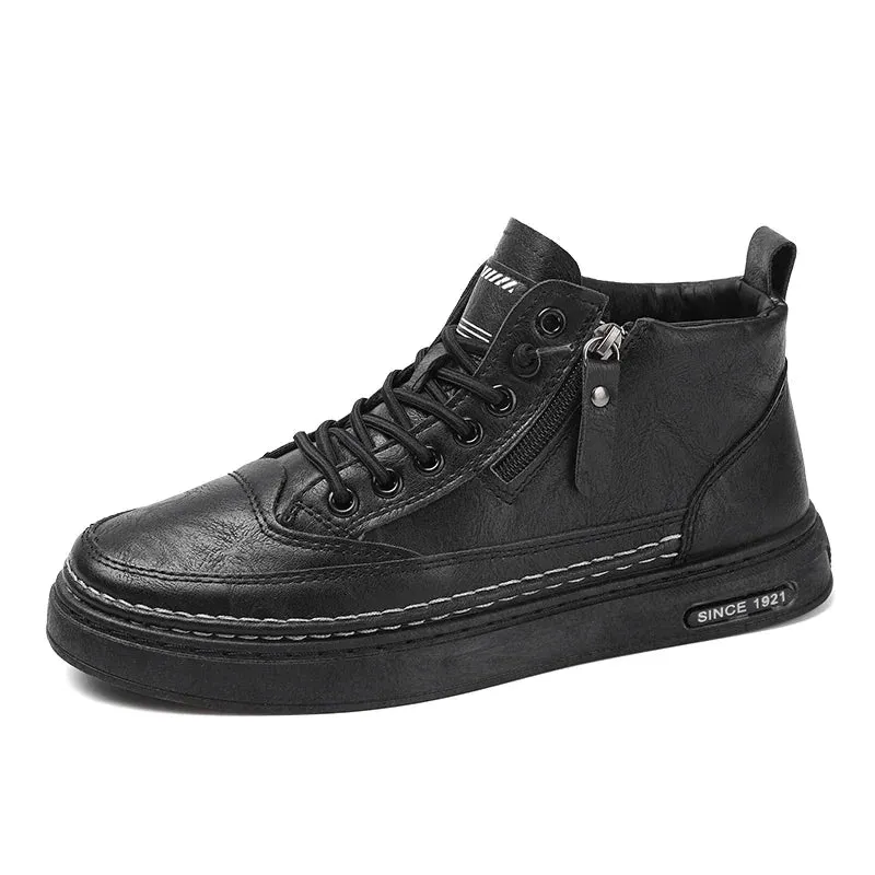 Premium Leather High-Top Sneakers