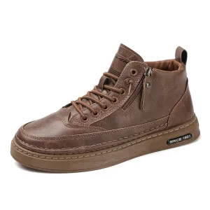 Premium Leather High-Top Sneakers