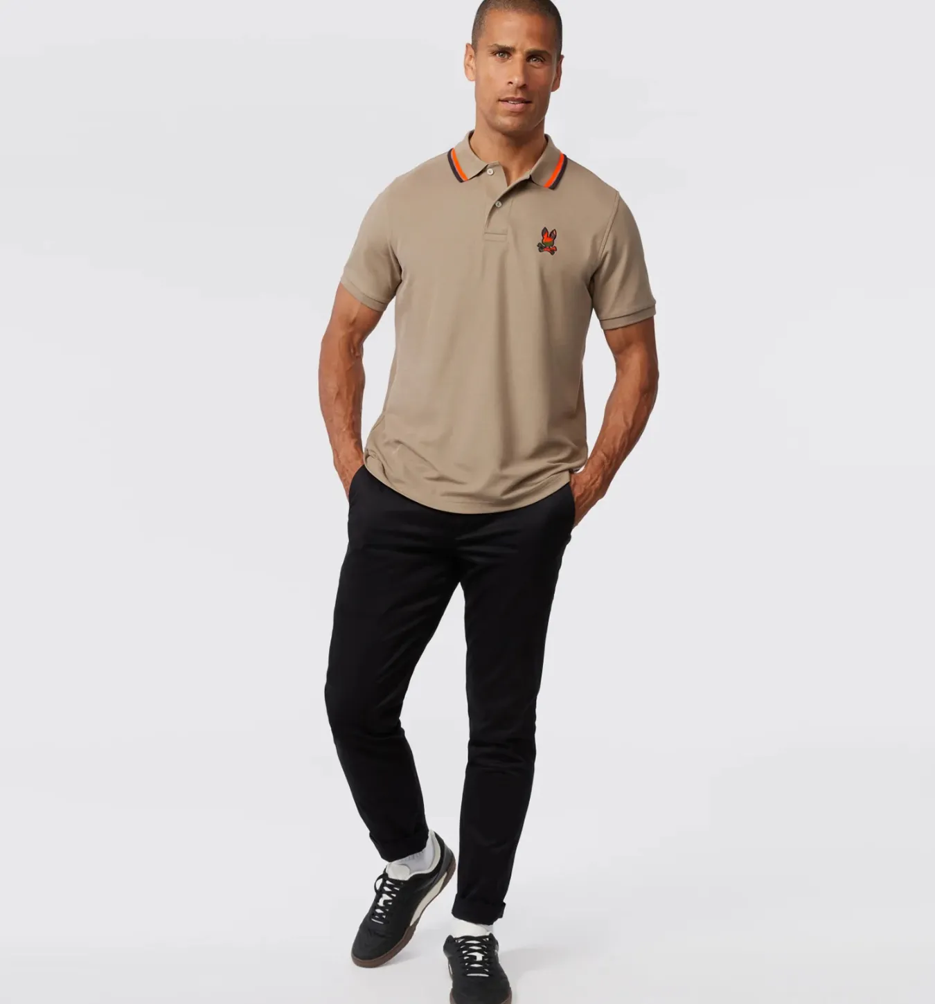 Psycho Bunny Plano Pique Polo - Antique Taupe