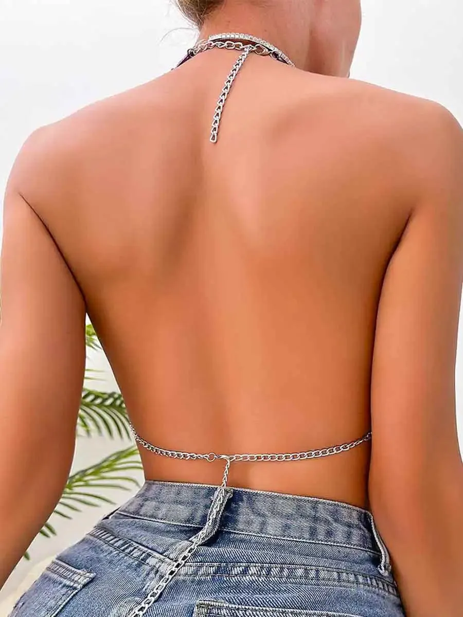 Purple Sparkly Tank Top - Chainmail Sparkly Bra