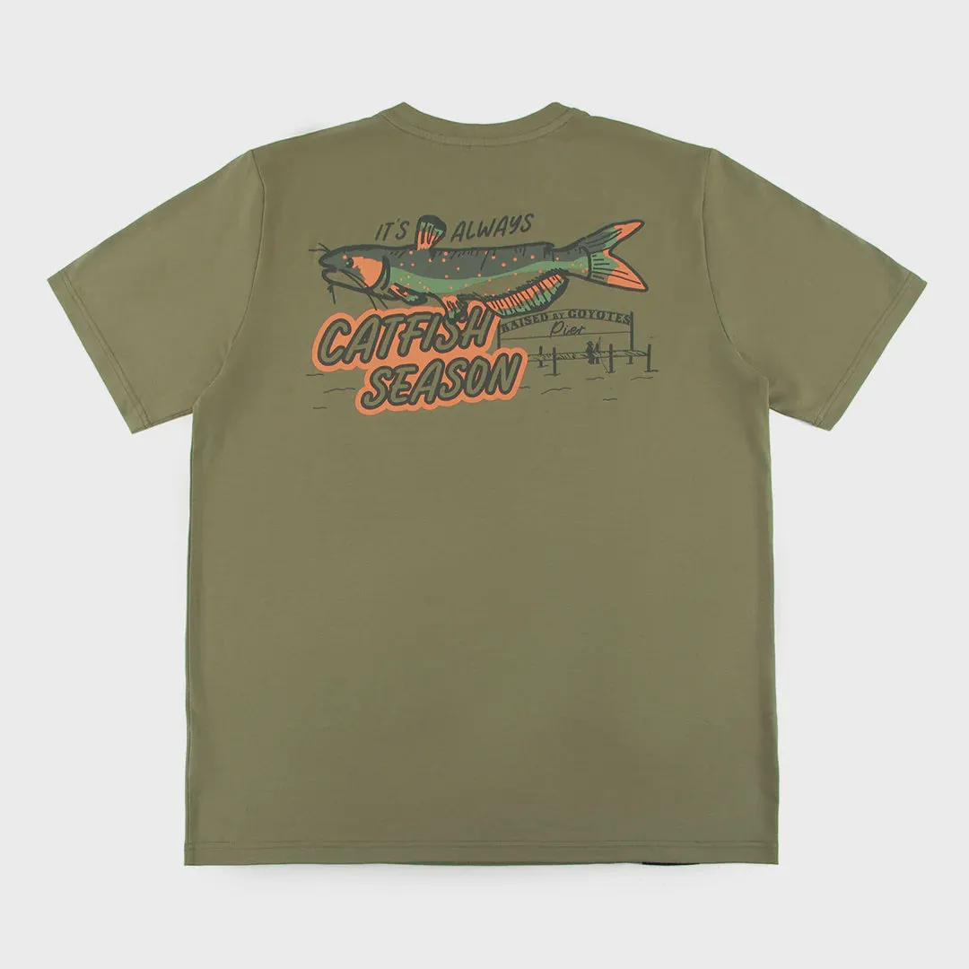 Raised by Coyotes Catfish Season T-Shirt