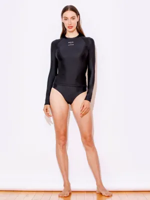 RASHGUARD TOP   BIKINI SET, BLACK
