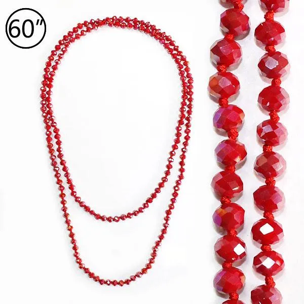 Red Crystal 60" Layering Necklace