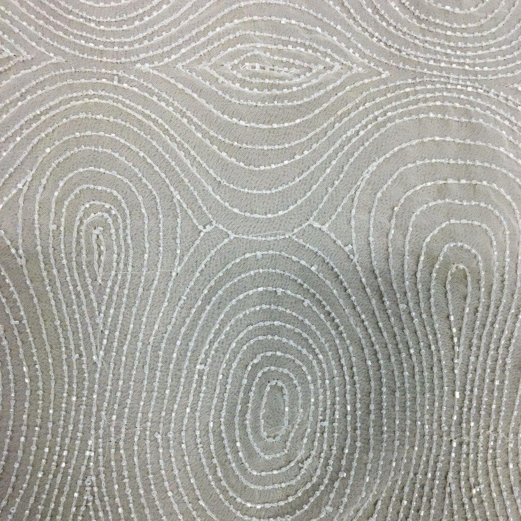 Remnant Beaded Georgette (K23474 1/Ivory)