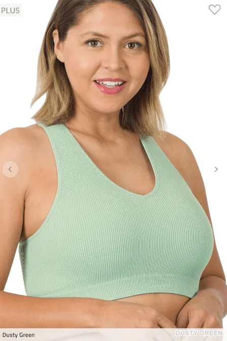 Remy Ribbed V-Neck Brami/Bralette (LOTS OF COLORS!)