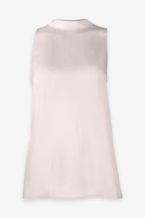Rib Trim Tank in Pale Rose Water