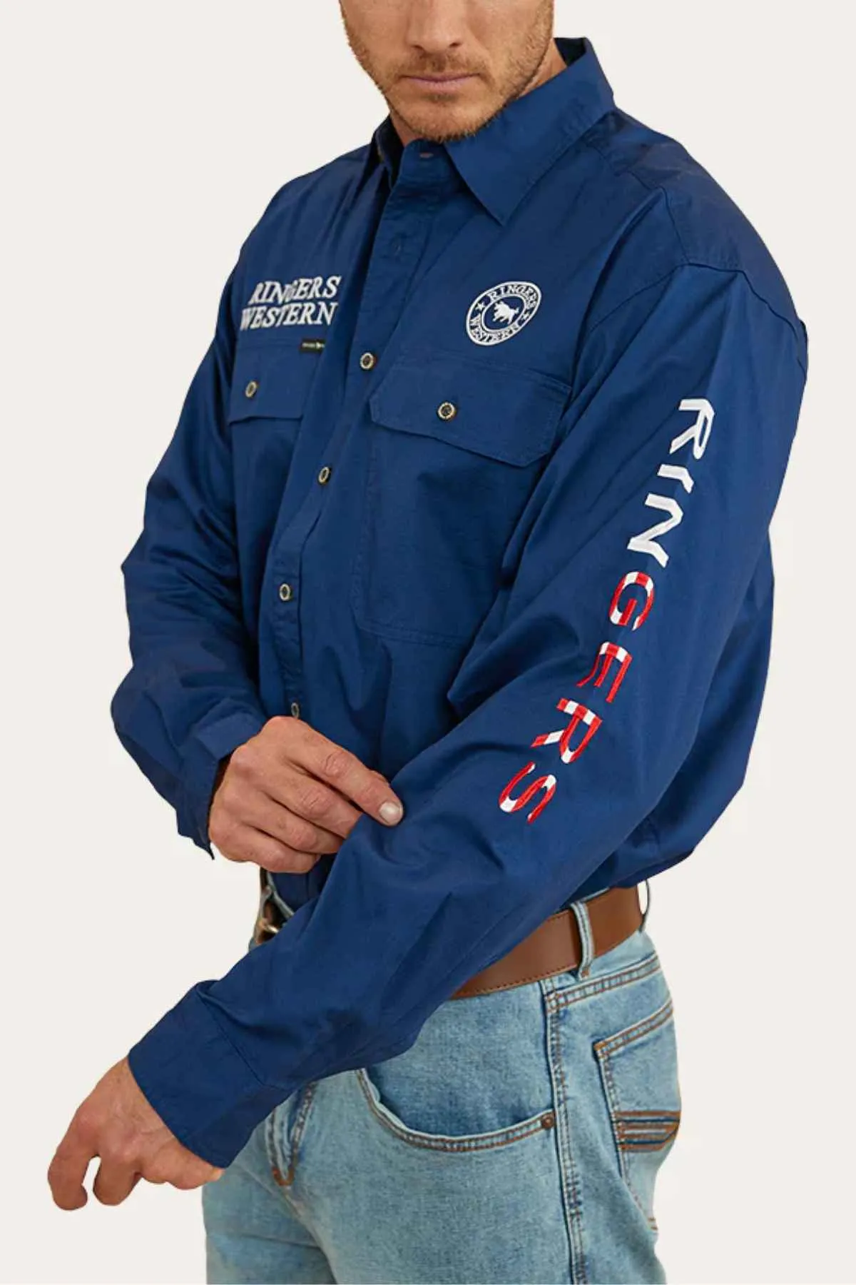 Ringers Western Hawkeye Flag Embroidered Shirt