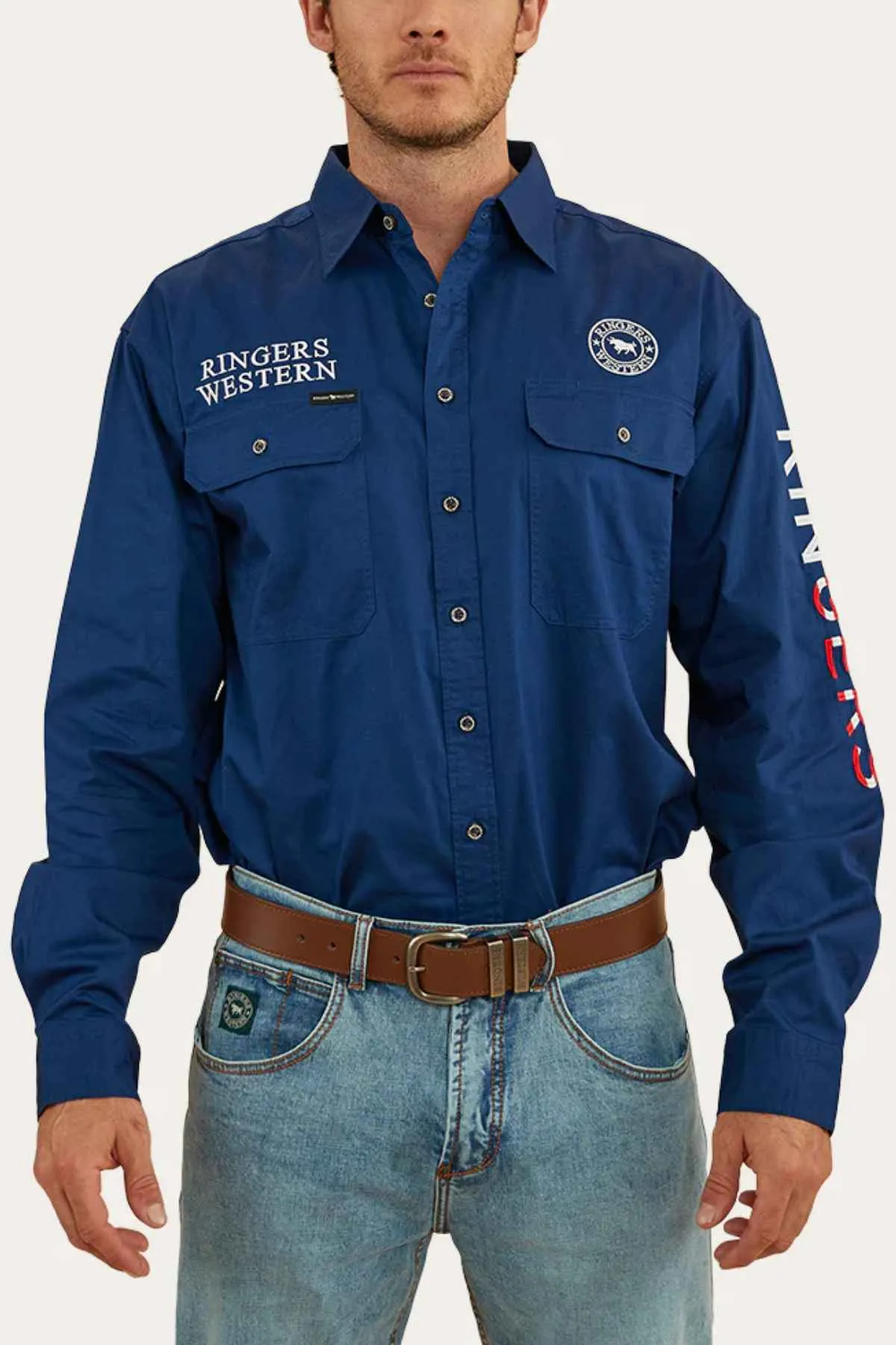 Ringers Western Hawkeye Flag Embroidered Shirt