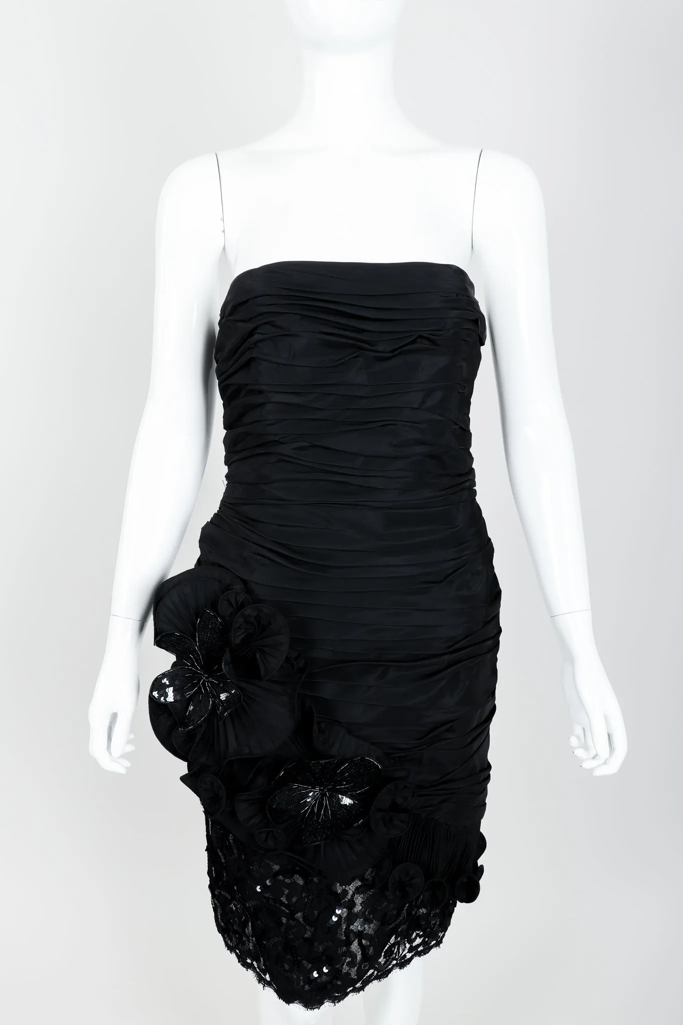 Ruched Flower Cocktail Dress