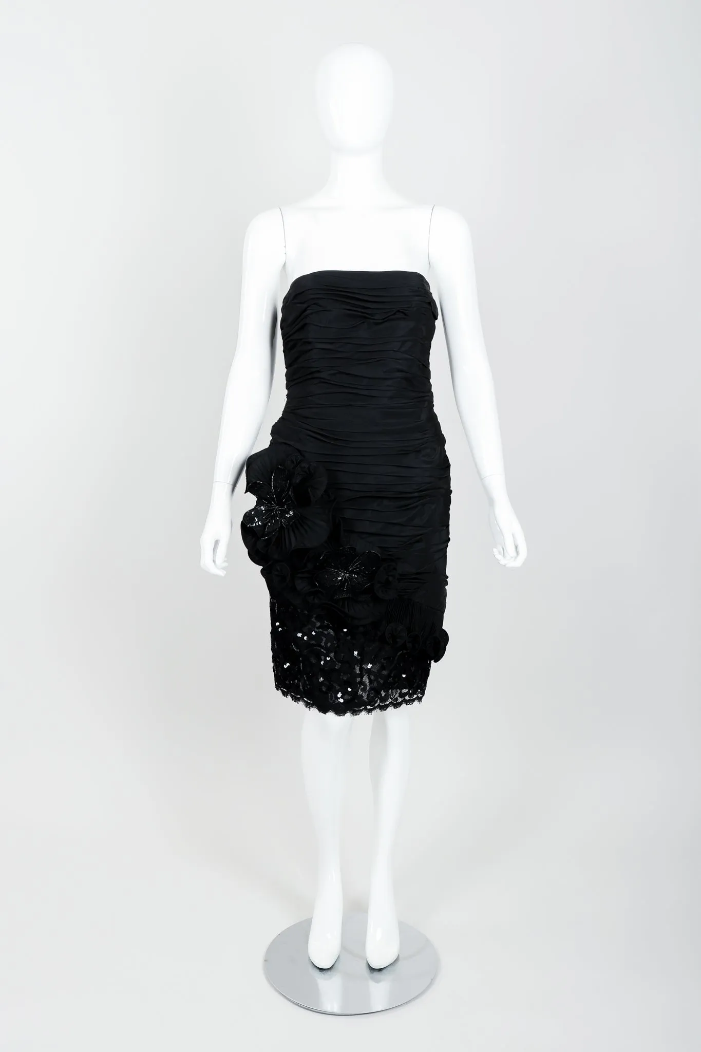 Ruched Flower Cocktail Dress