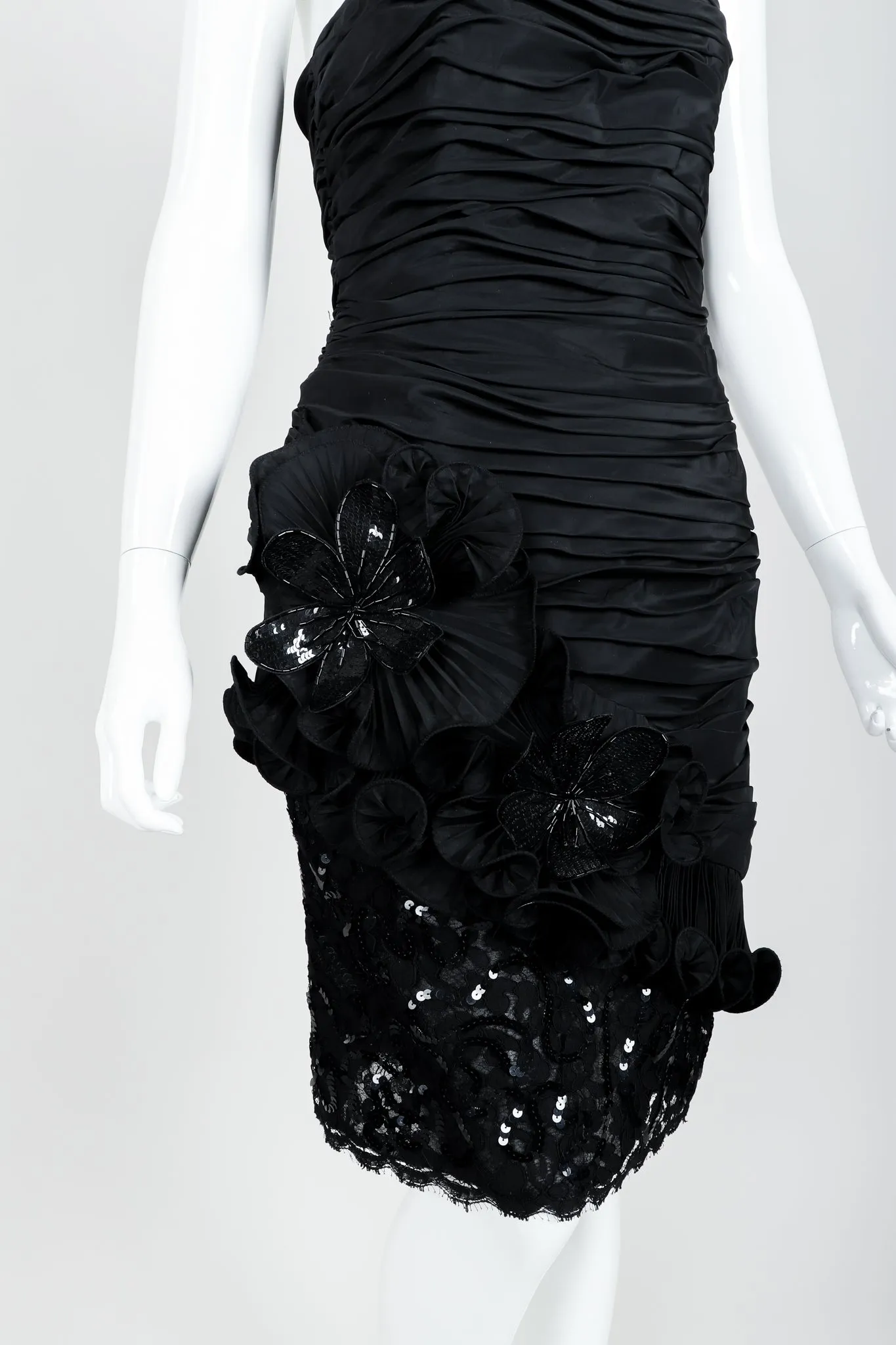 Ruched Flower Cocktail Dress