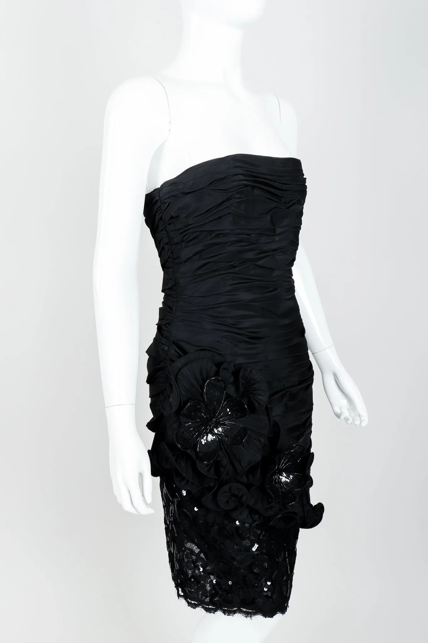 Ruched Flower Cocktail Dress