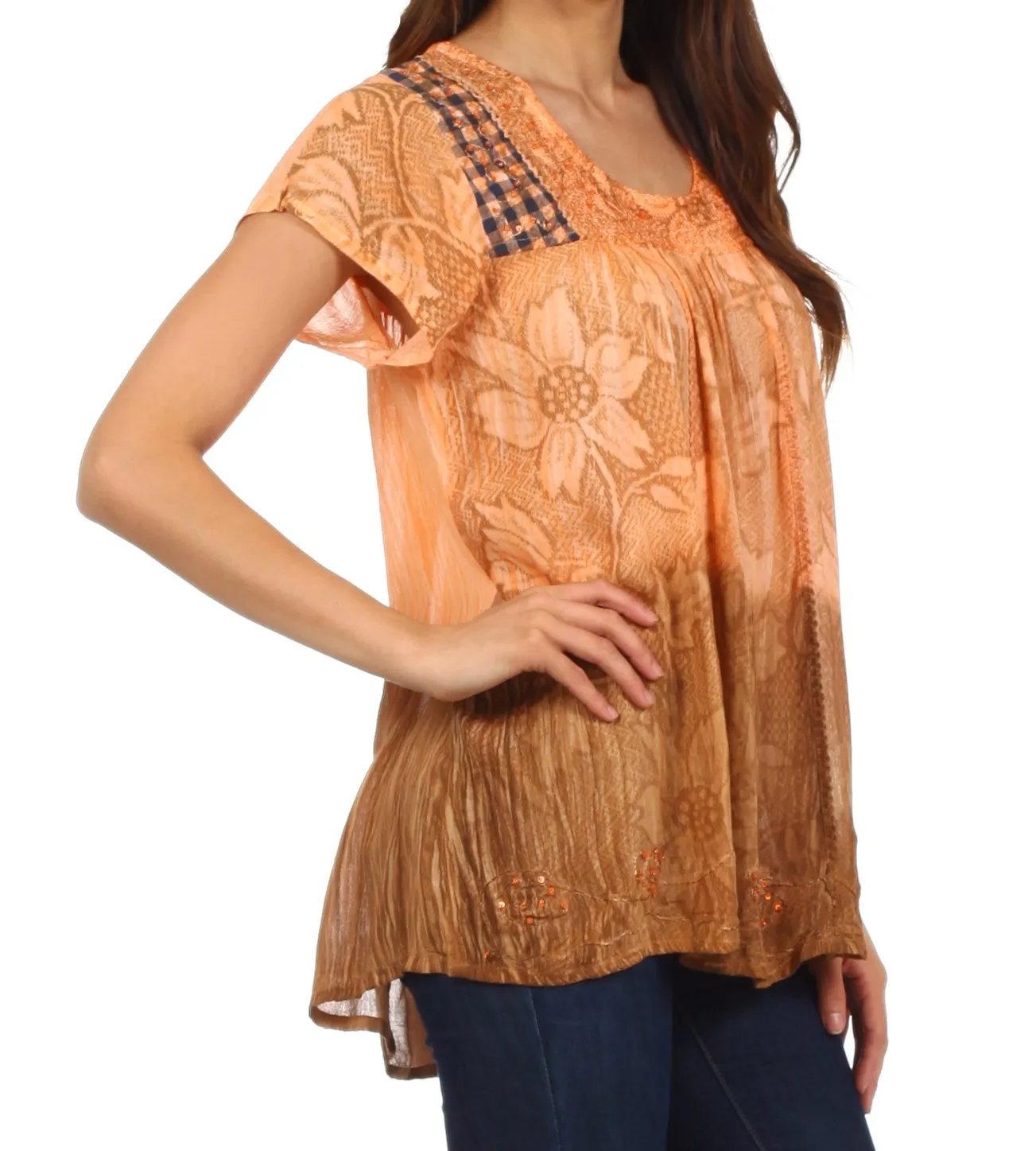 Sakkas Lisa Embroidered Ombre Blouse