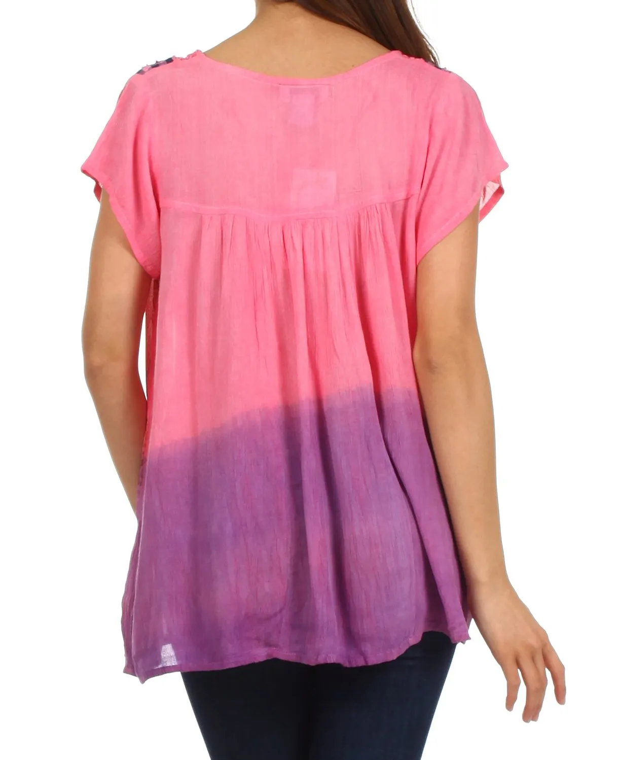 Sakkas Lisa Embroidered Ombre Blouse