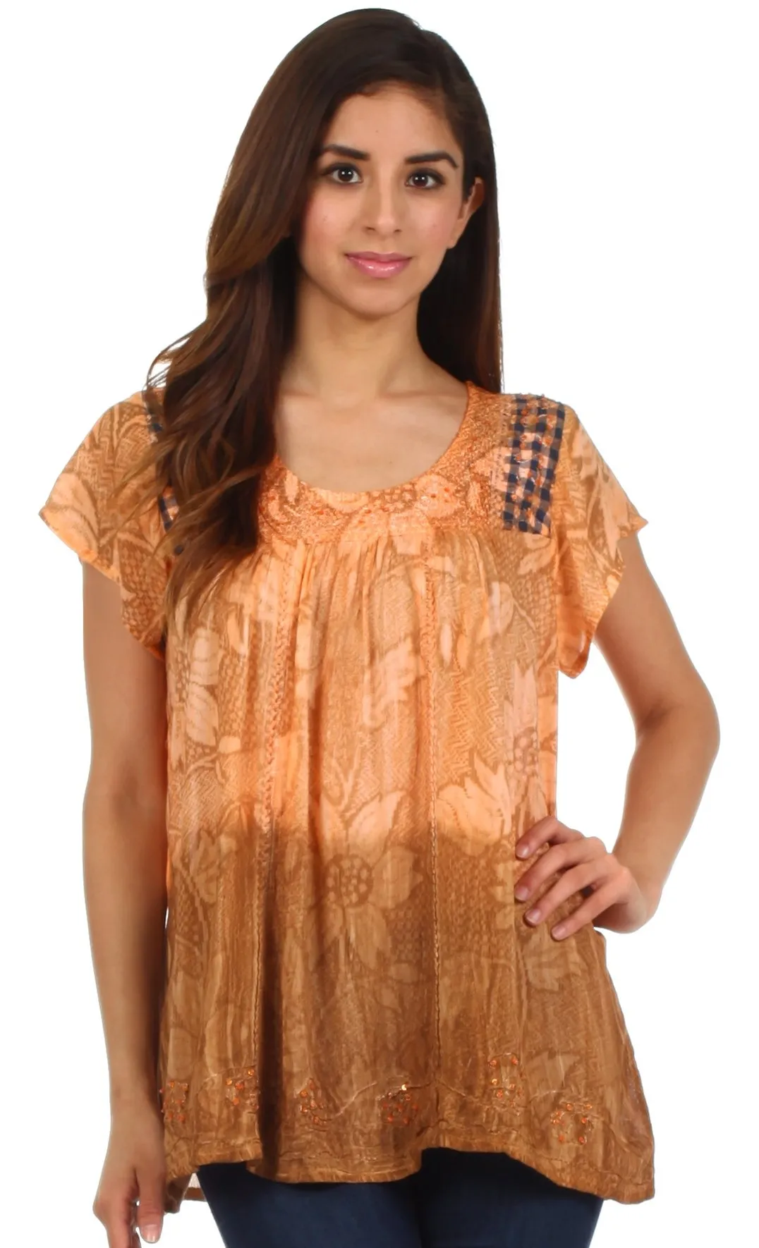 Sakkas Lisa Embroidered Ombre Blouse