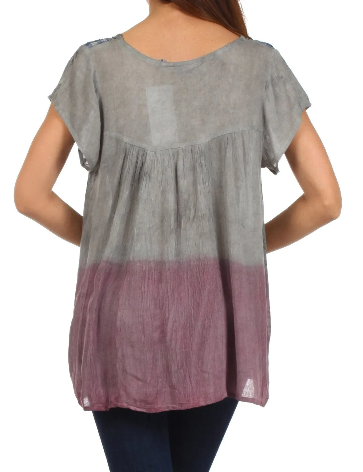 Sakkas Lisa Embroidered Ombre Blouse