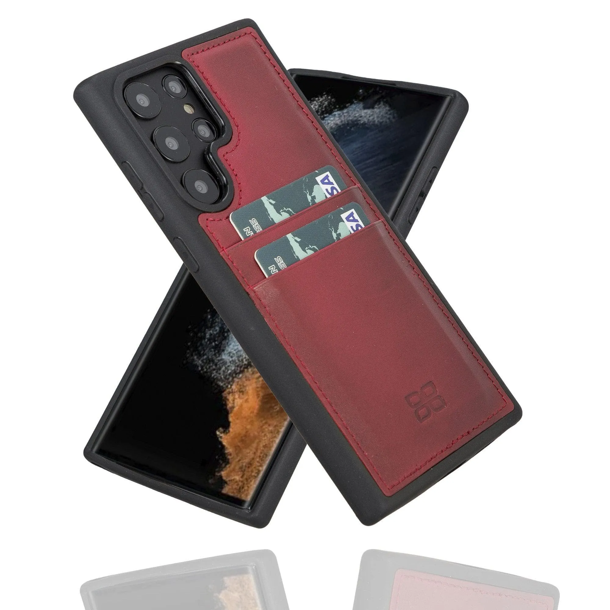 Samsung Galaxy S22 Series Genuine Leather Slim Back Cover Case with Card Holders