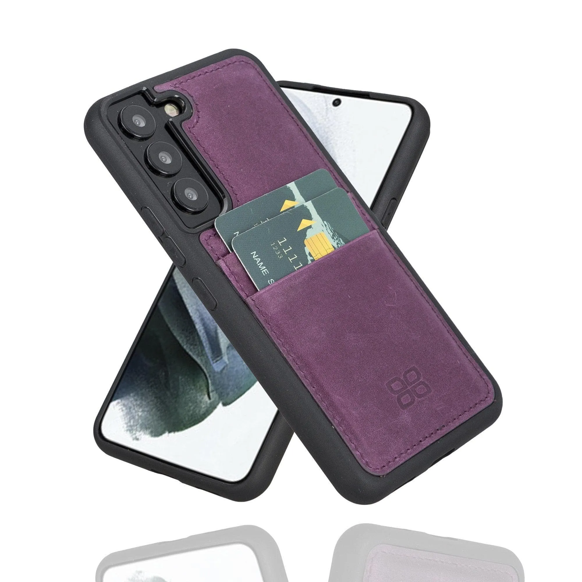 Samsung Galaxy S22 Series Genuine Leather Slim Back Cover Case with Card Holders