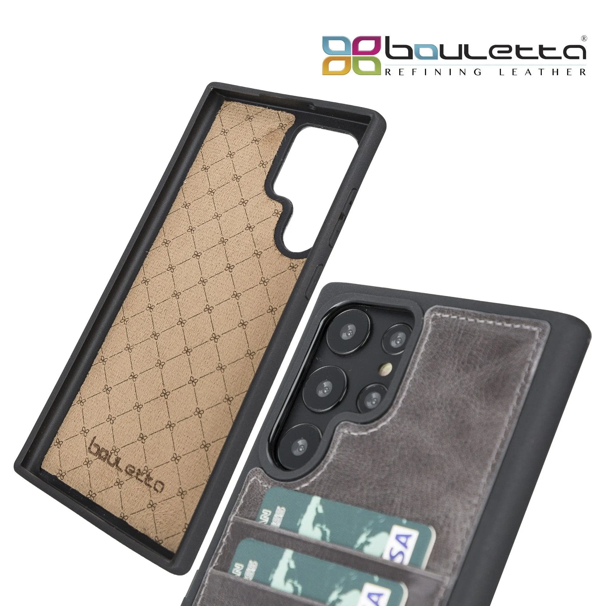 Samsung Galaxy S22 Series Genuine Leather Slim Back Cover Case with Card Holders