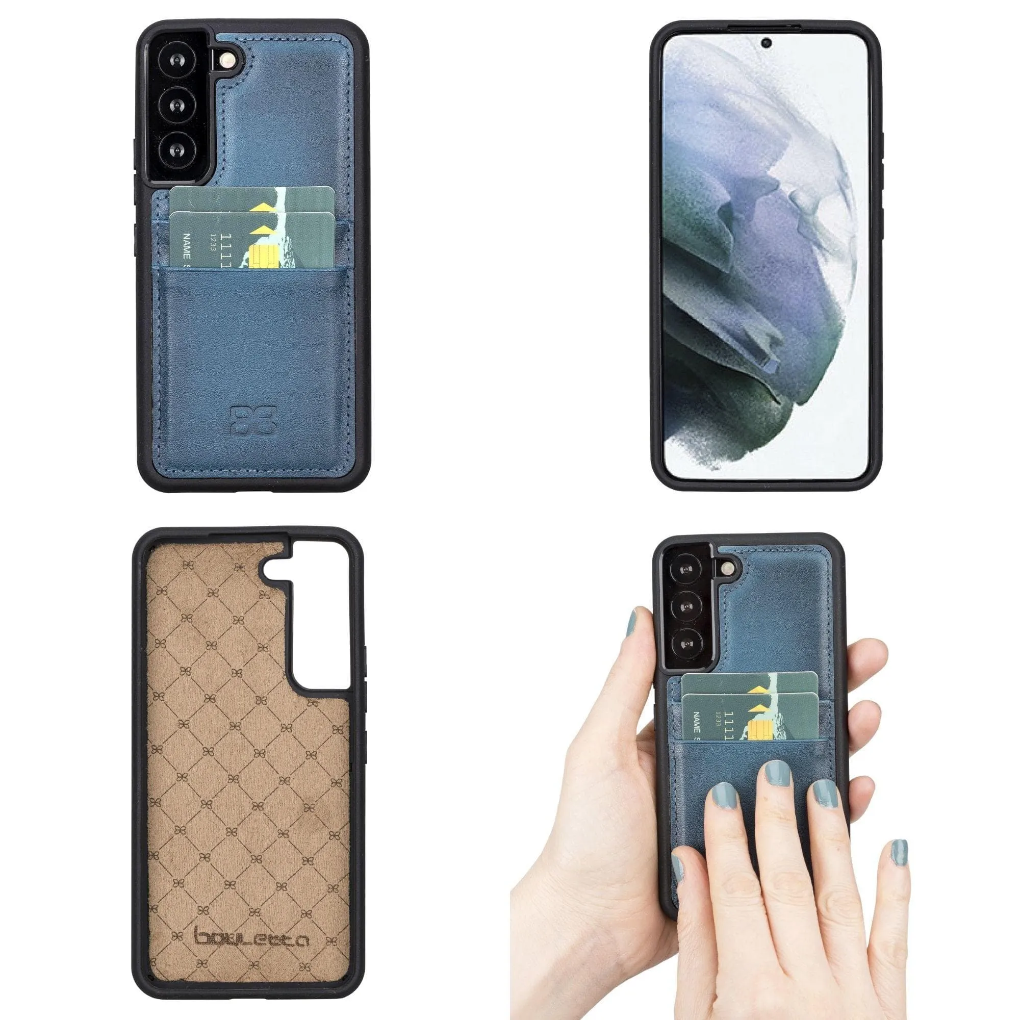 Samsung Galaxy S22 Series Genuine Leather Slim Back Cover Case with Card Holders