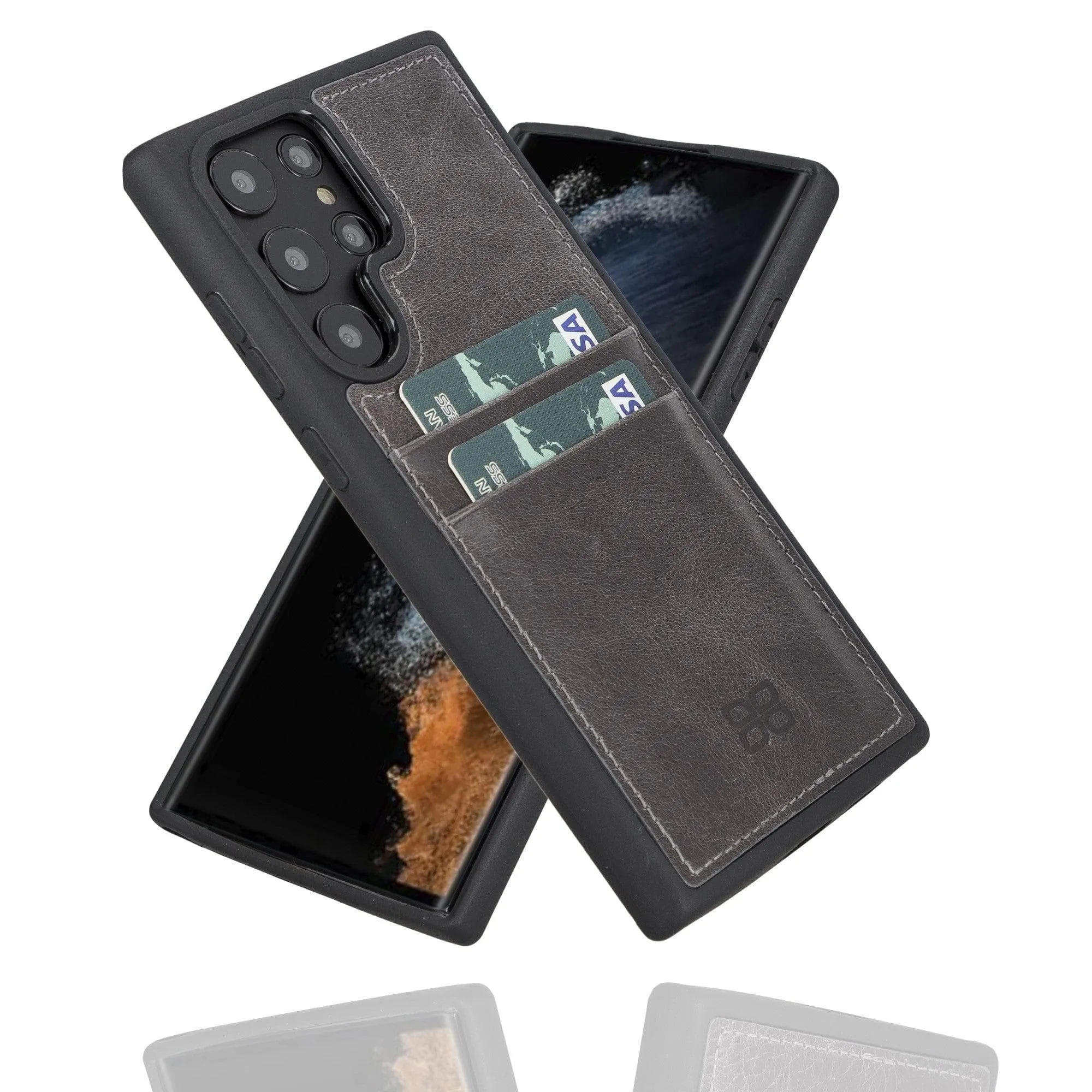 Samsung Galaxy S22 Series Genuine Leather Slim Back Cover Case with Card Holders
