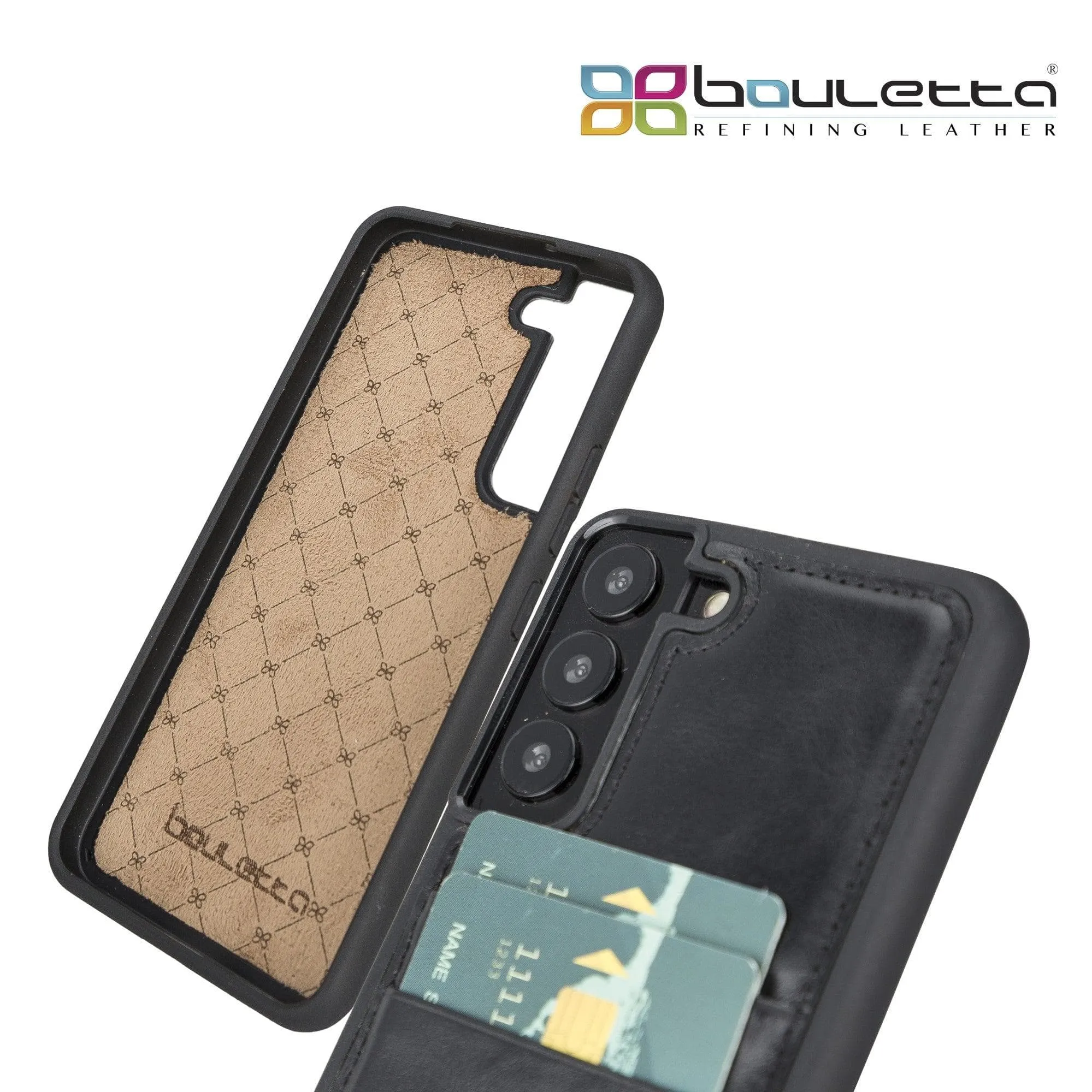 Samsung Galaxy S22 Series Genuine Leather Slim Back Cover Case with Card Holders