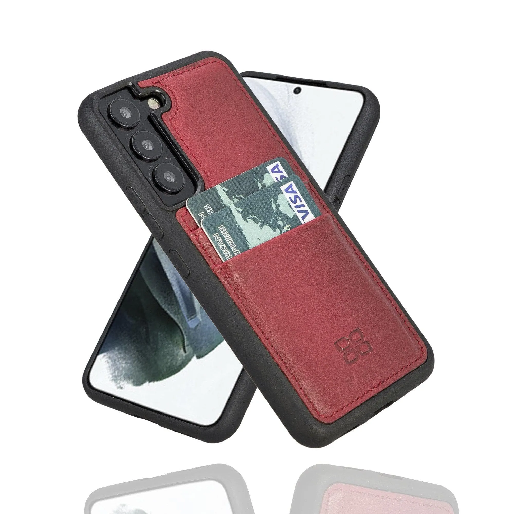 Samsung Galaxy S22 Series Genuine Leather Slim Back Cover Case with Card Holders