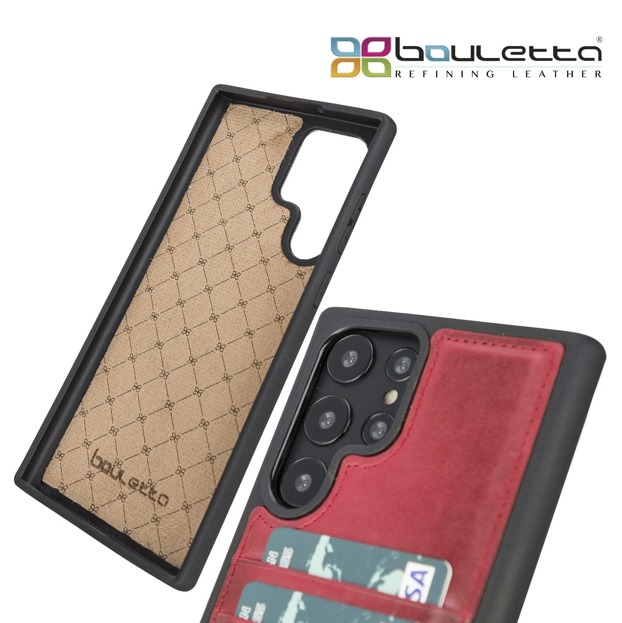 Samsung Galaxy S22 Series Genuine Leather Slim Back Cover Case with Card Holders