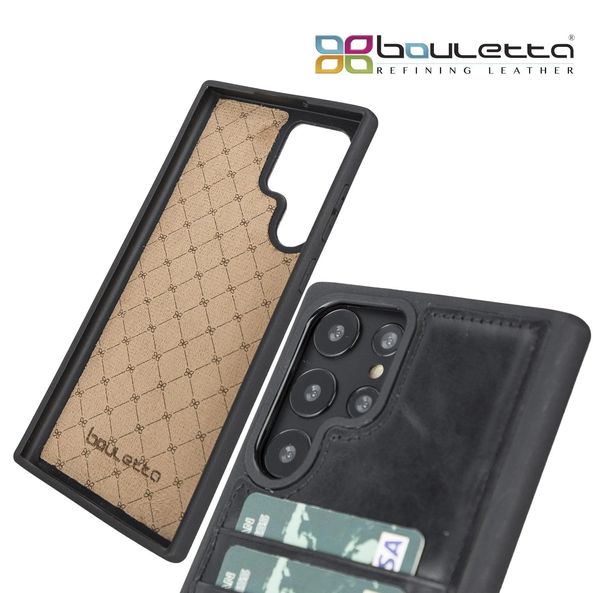 Samsung Galaxy S22 Series Genuine Leather Slim Back Cover Case with Card Holders