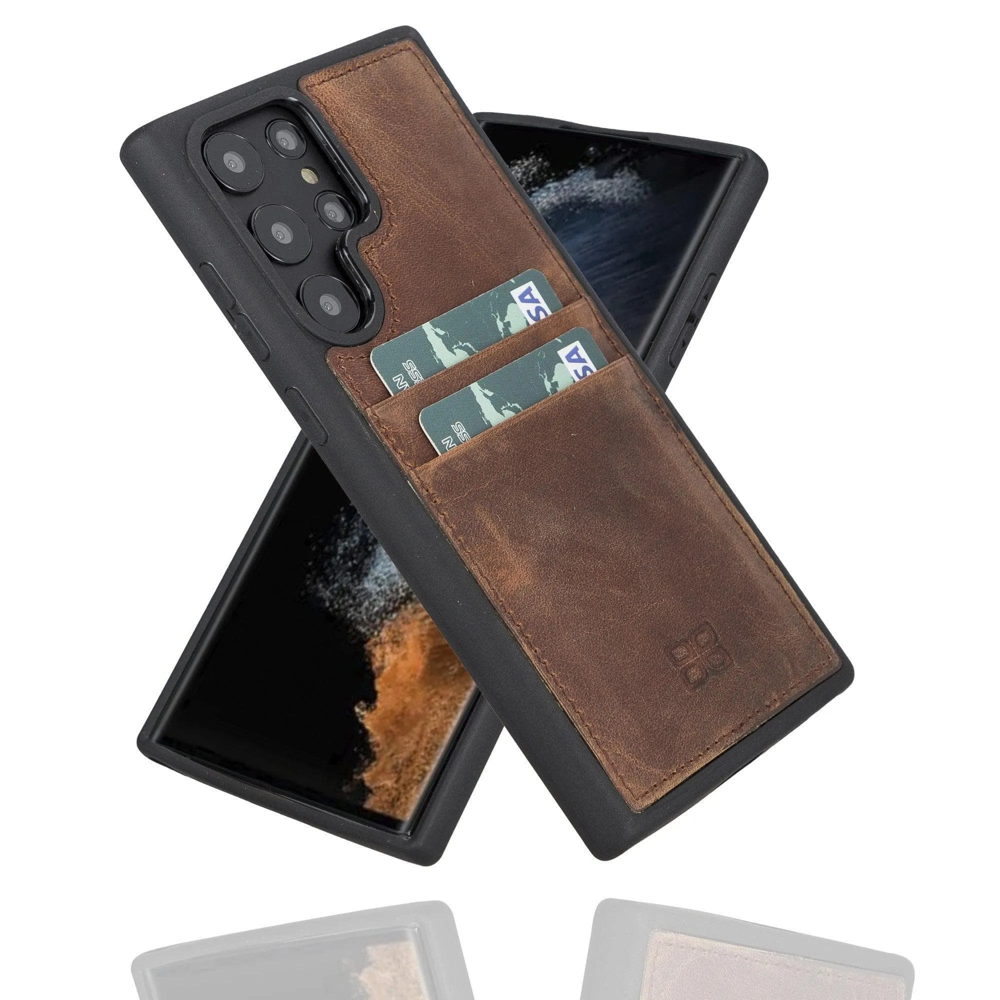 Samsung Galaxy S22 Series Genuine Leather Slim Back Cover Case with Card Holders