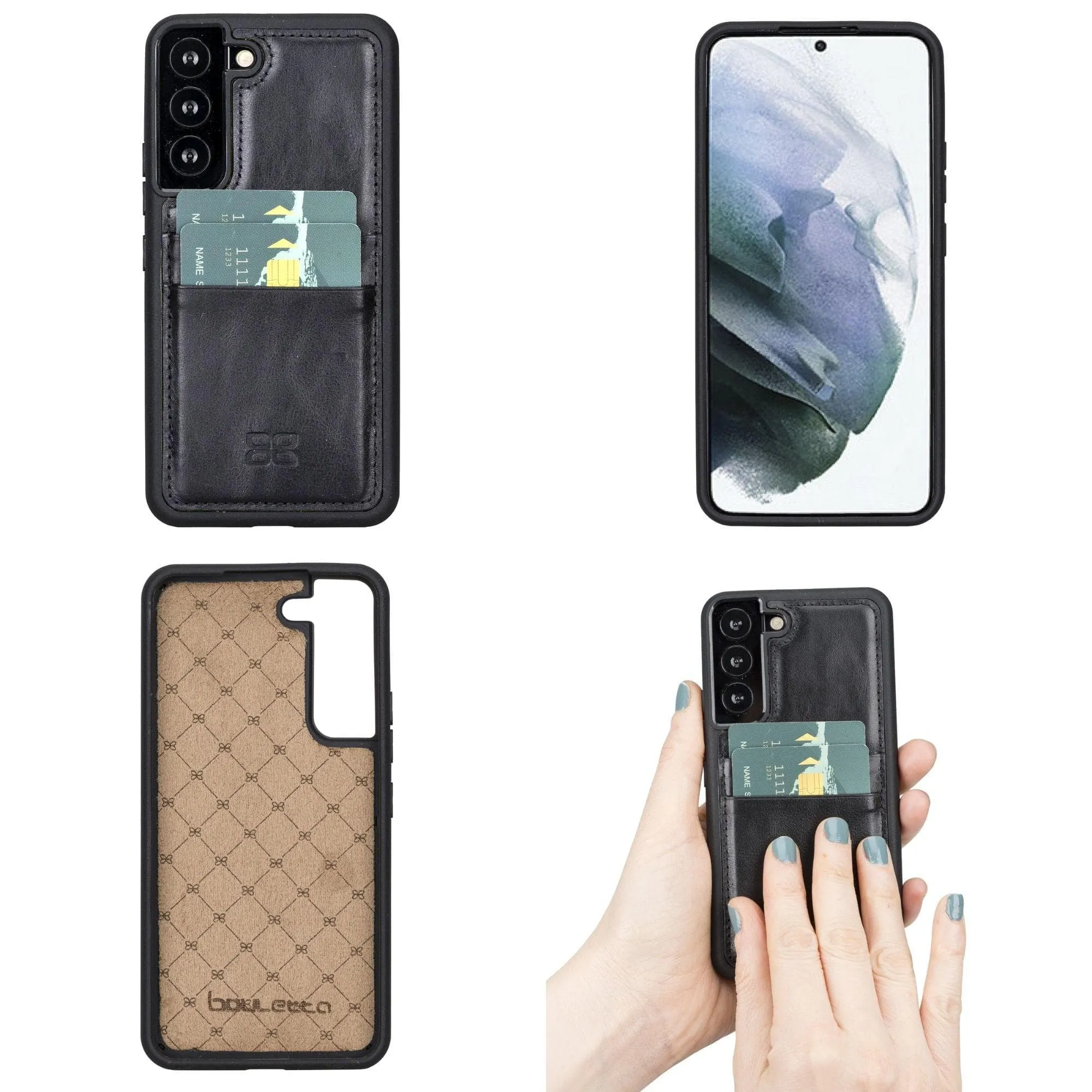 Samsung Galaxy S22 Series Genuine Leather Slim Back Cover Case with Card Holders