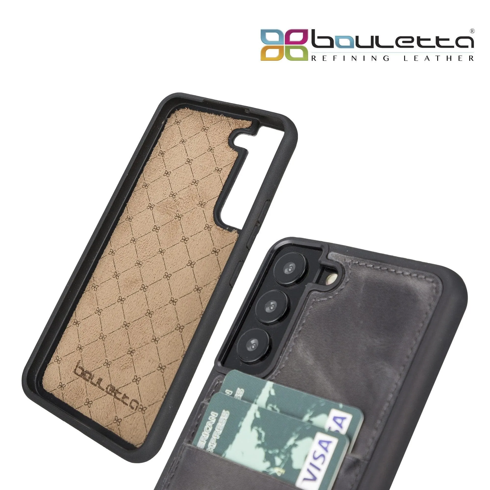 Samsung Galaxy S22 Series Genuine Leather Slim Back Cover Case with Card Holders