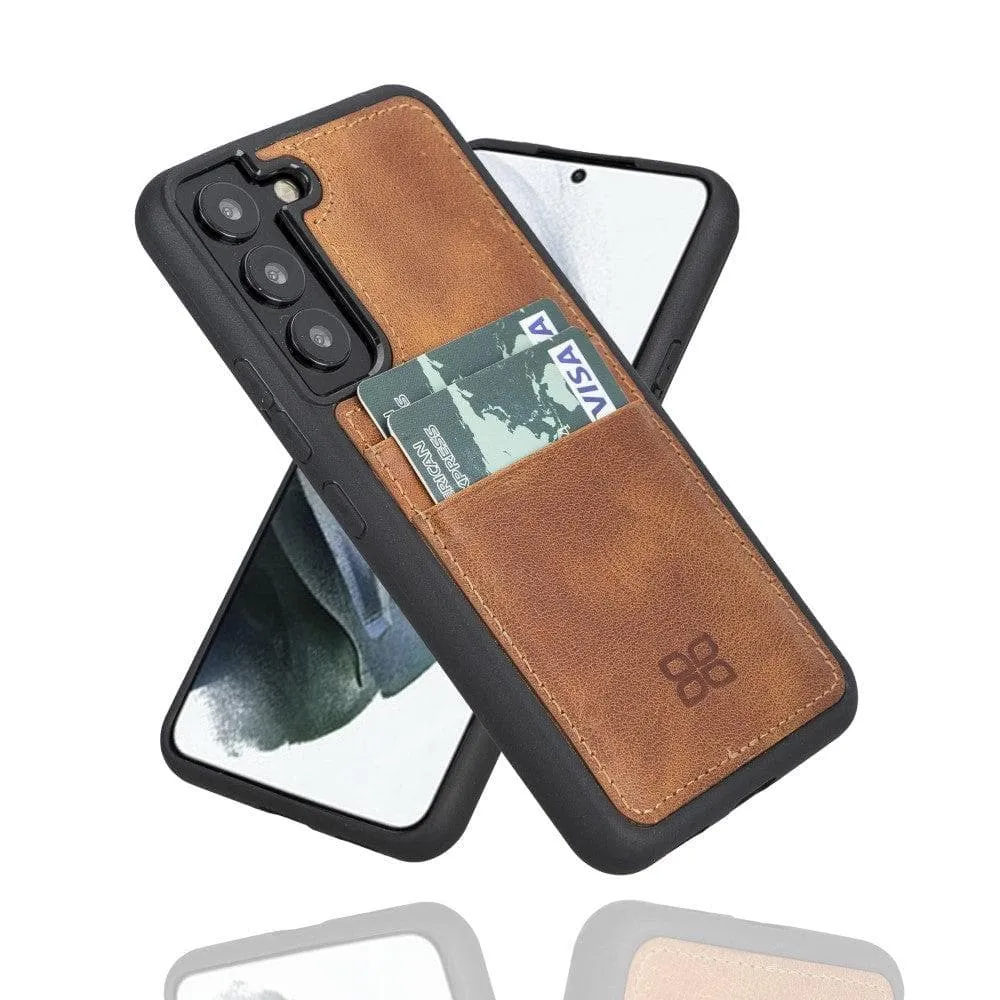 Samsung Galaxy S22 Series Genuine Leather Slim Back Cover Case with Card Holders