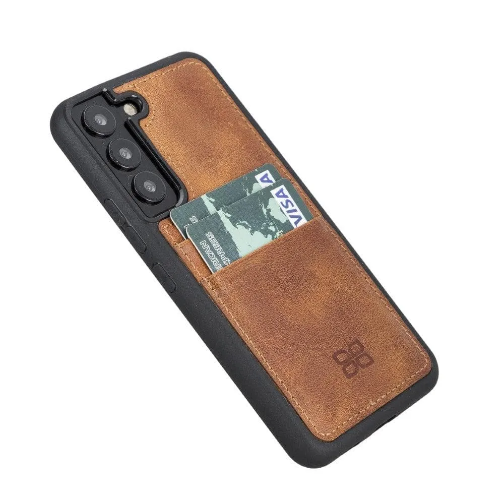 Samsung Galaxy S22 Series Genuine Leather Slim Back Cover Case with Card Holders