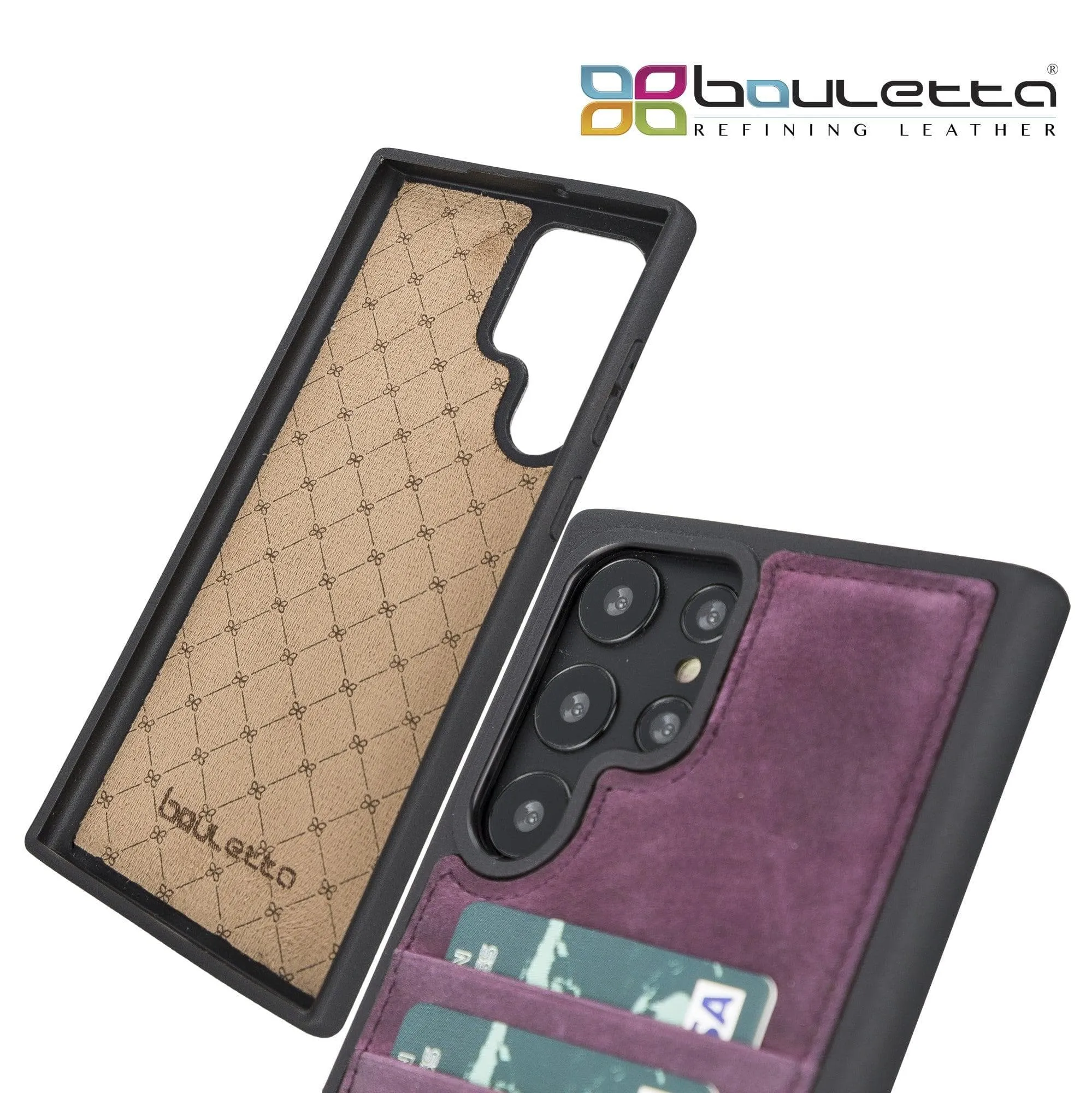 Samsung Galaxy S22 Series Genuine Leather Slim Back Cover Case with Card Holders