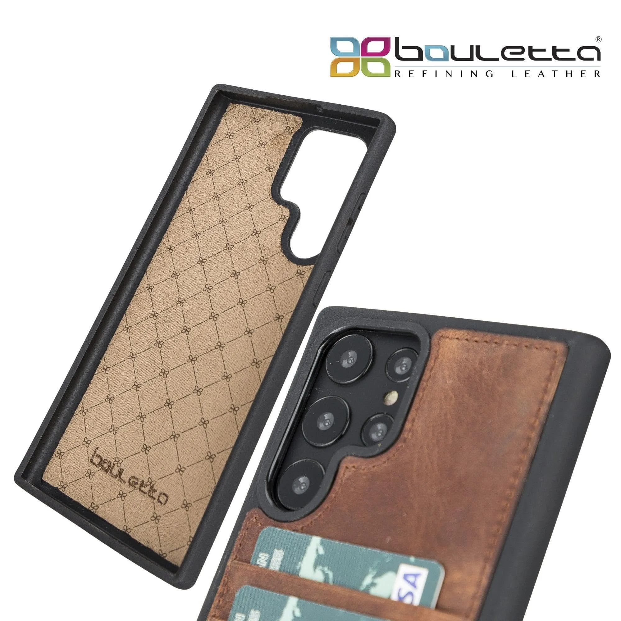 Samsung Galaxy S22 Series Genuine Leather Slim Back Cover Case with Card Holders