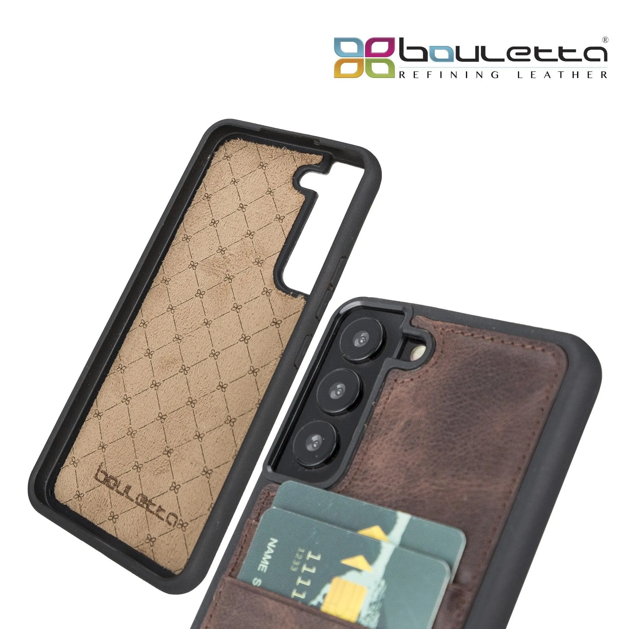 Samsung Galaxy S22 Series Genuine Leather Slim Back Cover Case with Card Holders
