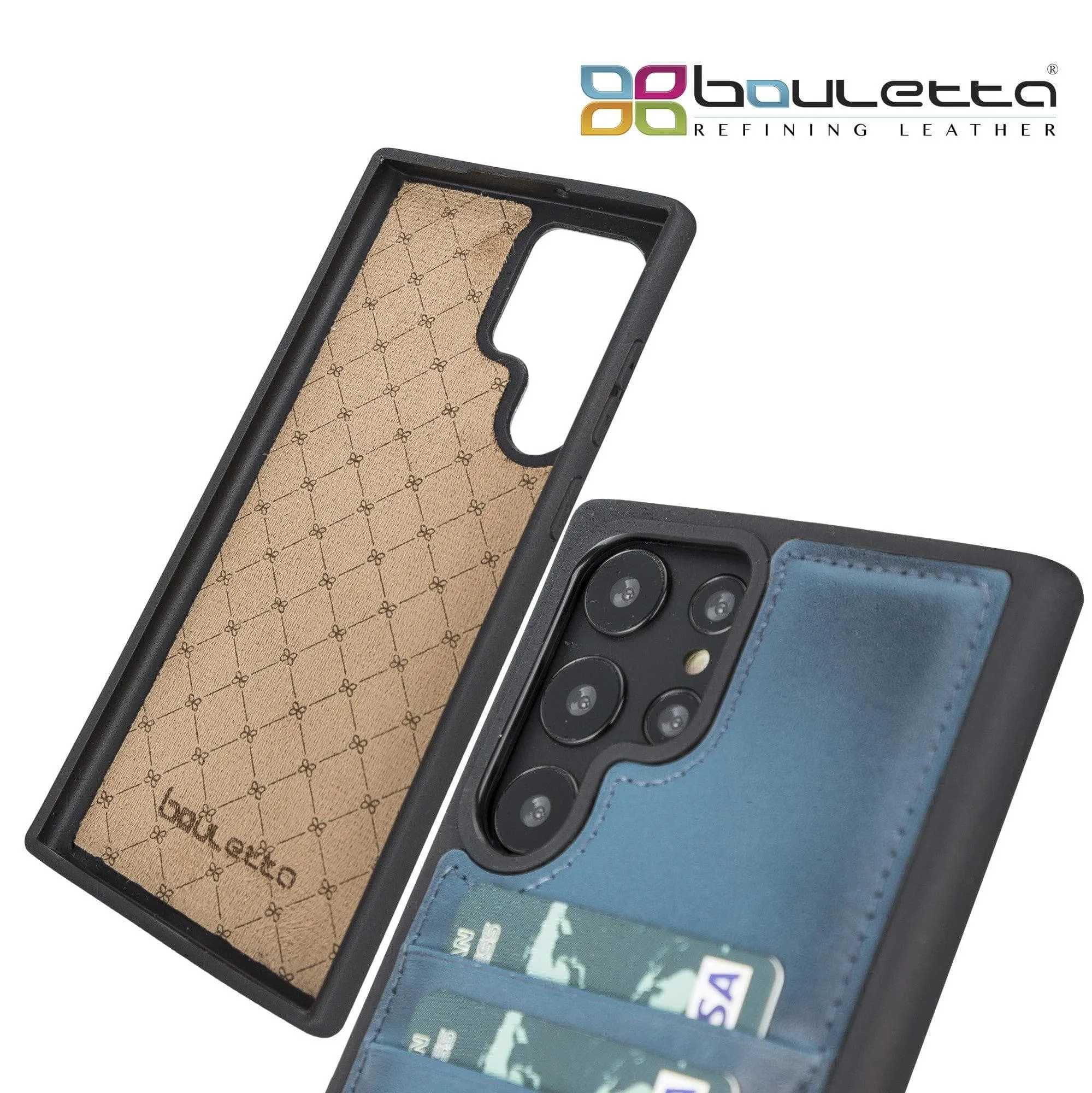 Samsung Galaxy S22 Series Genuine Leather Slim Back Cover Case with Card Holders