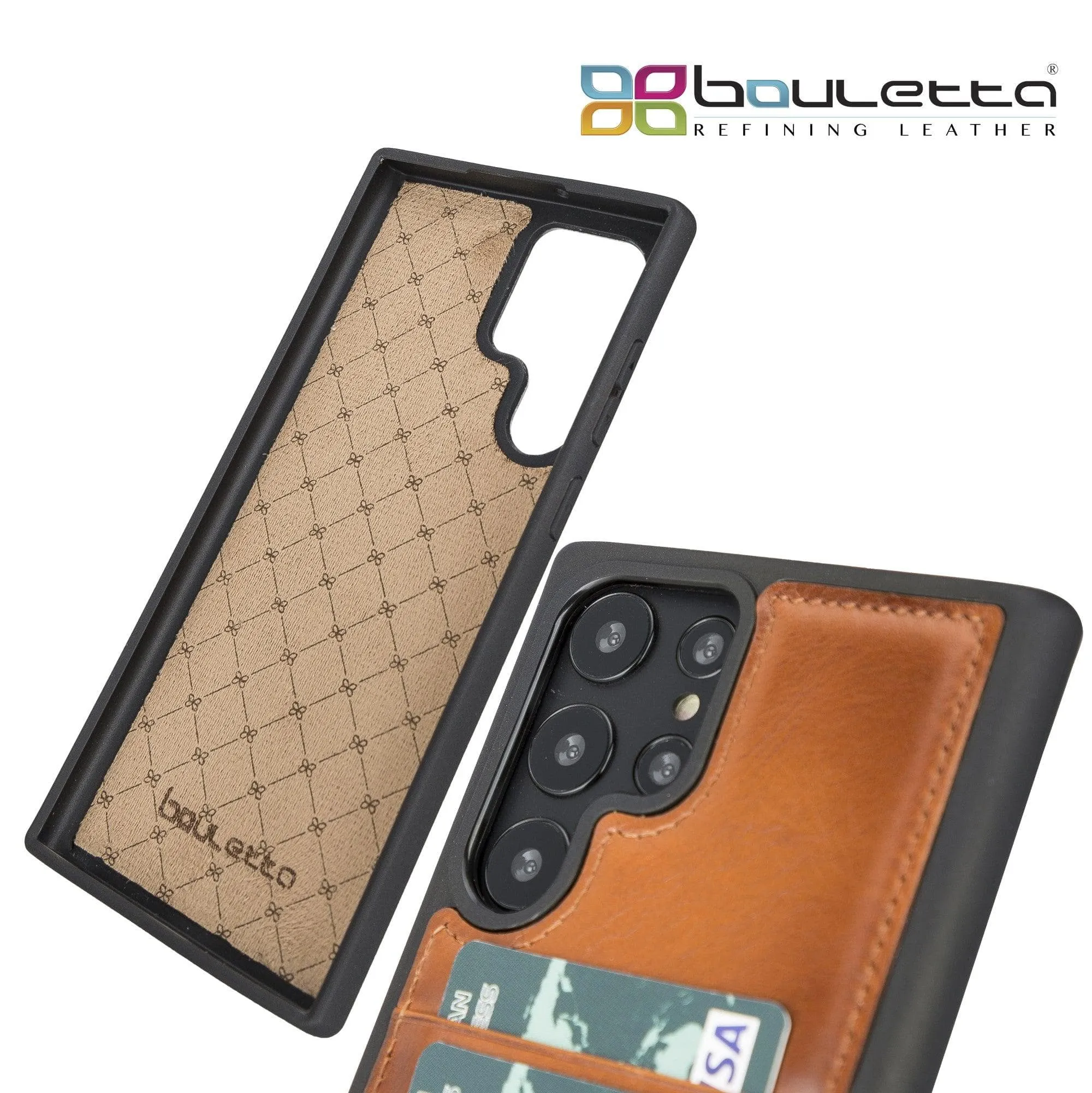 Samsung Galaxy S22 Series Genuine Leather Slim Back Cover Case with Card Holders