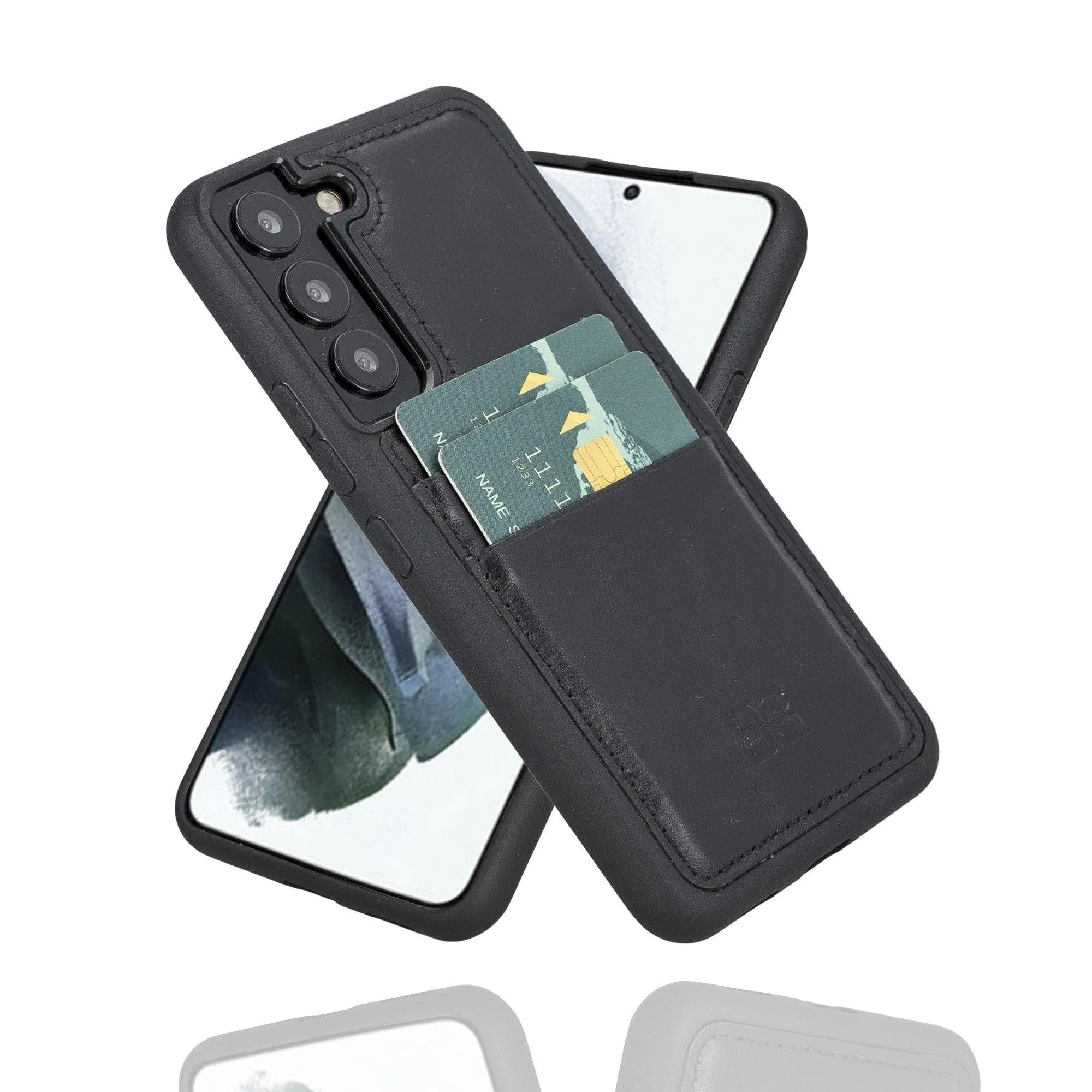 Samsung Galaxy S22 Series Genuine Leather Slim Back Cover Case with Card Holders