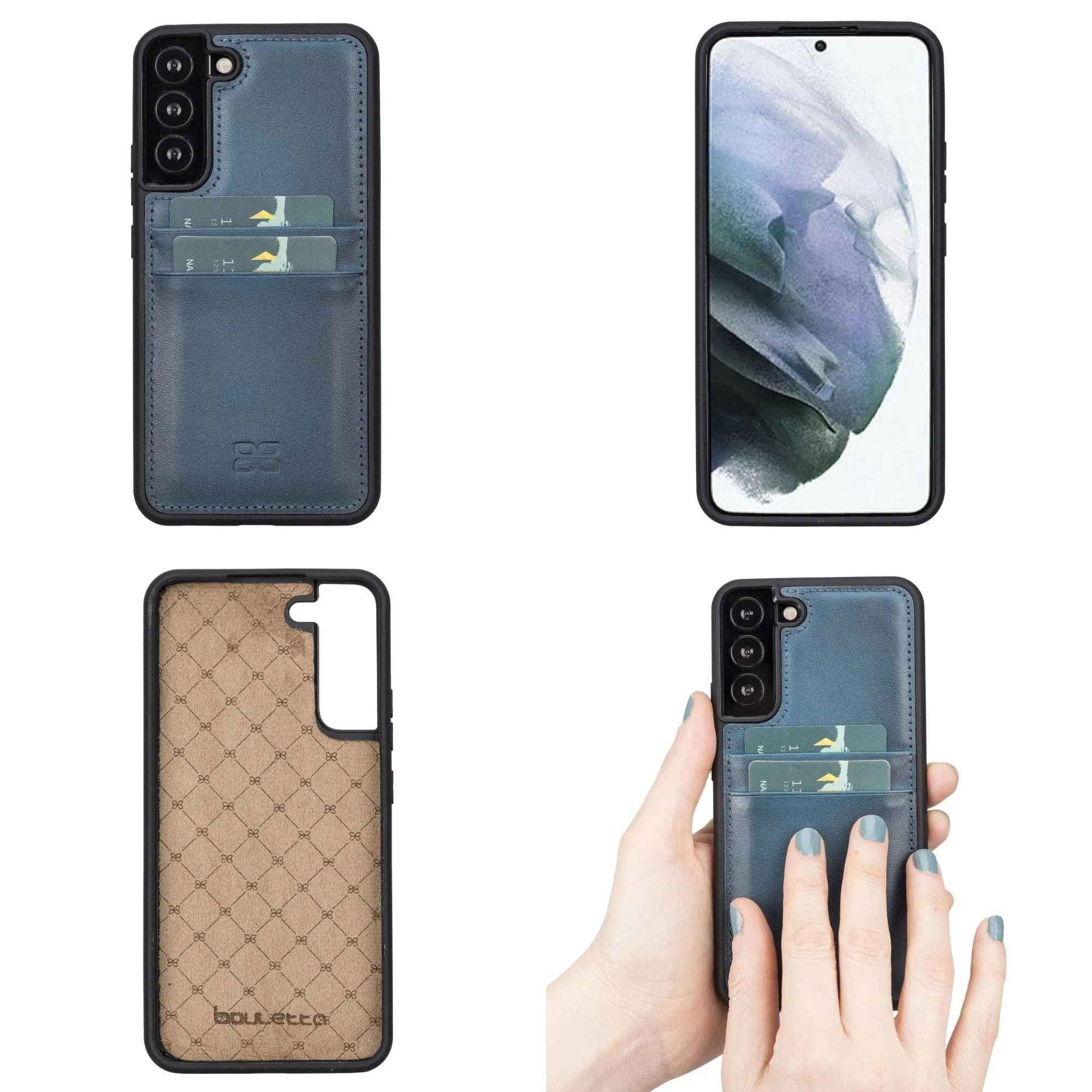 Samsung Galaxy S22 Series Genuine Leather Slim Back Cover Case with Card Holders