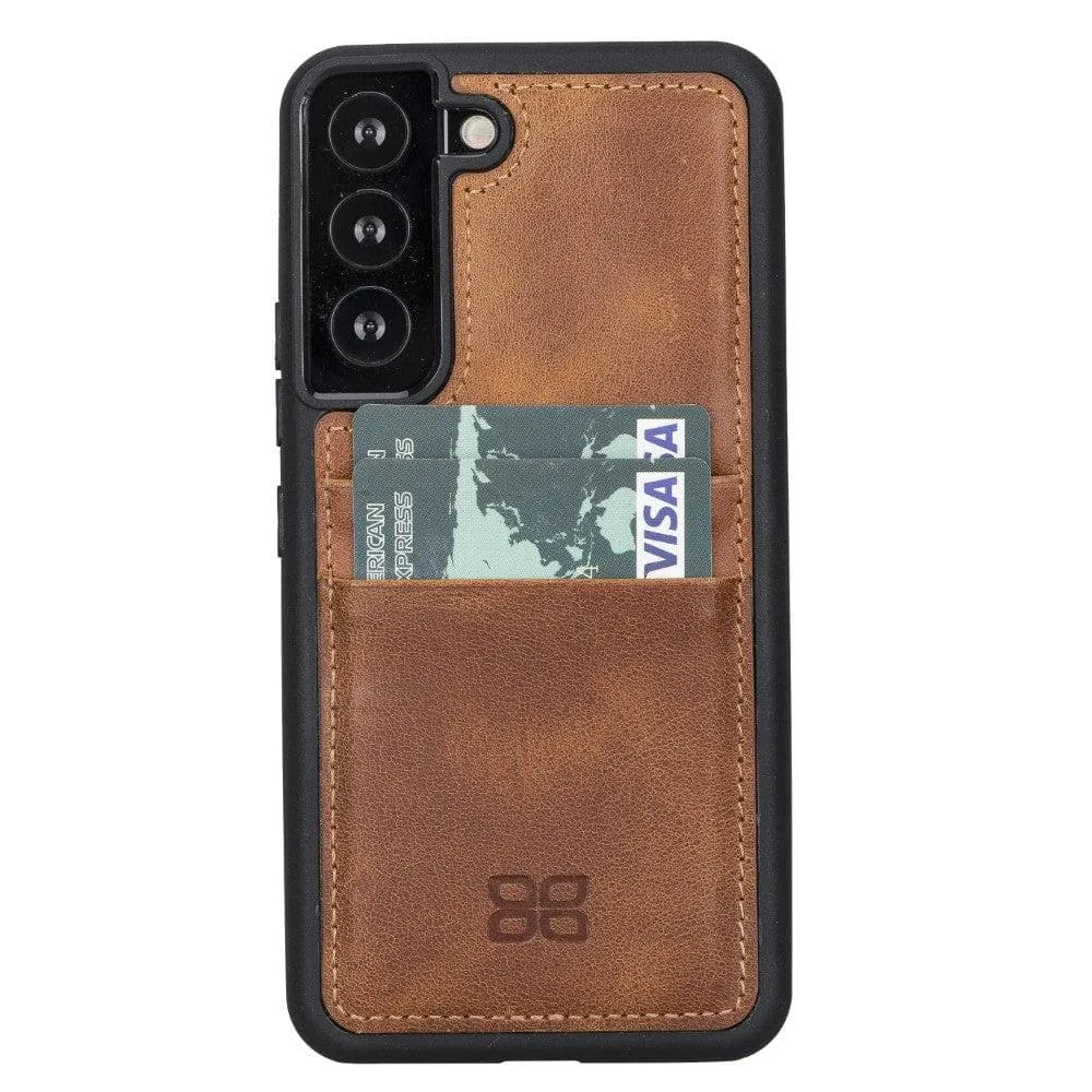Samsung Galaxy S22 Series Genuine Leather Slim Back Cover Case with Card Holders