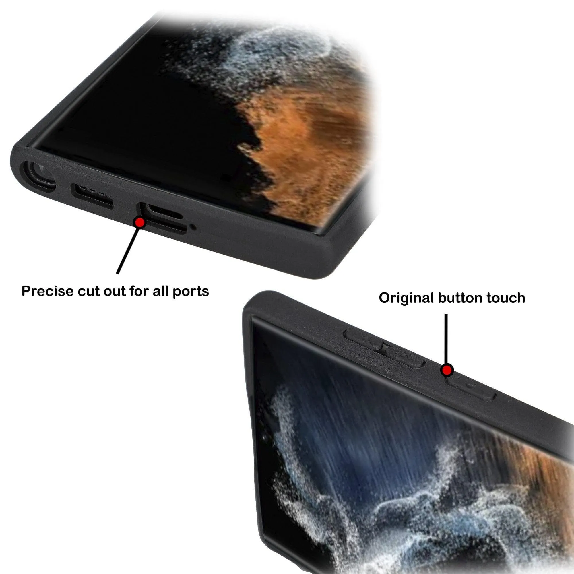 Samsung Galaxy S22 Series Genuine Leather Slim Back Cover Case with Card Holders
