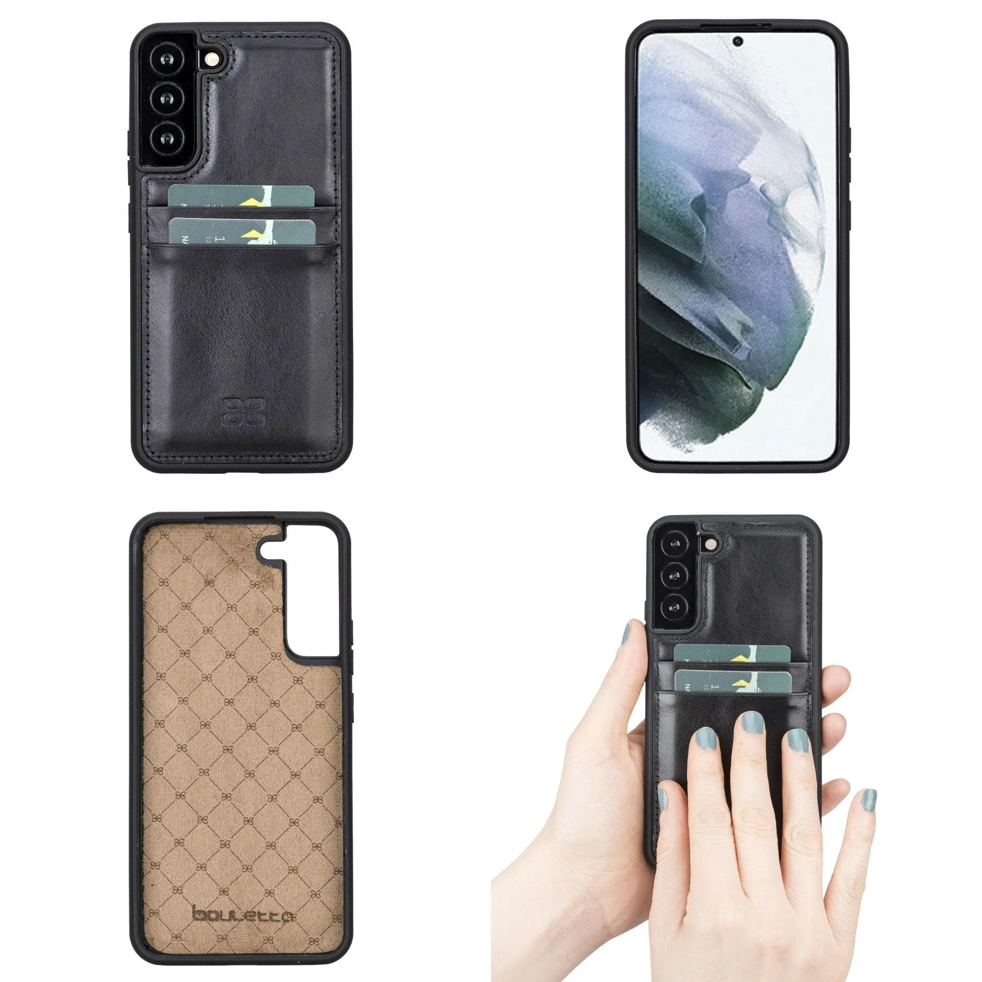 Samsung Galaxy S22 Series Genuine Leather Slim Back Cover Case with Card Holders