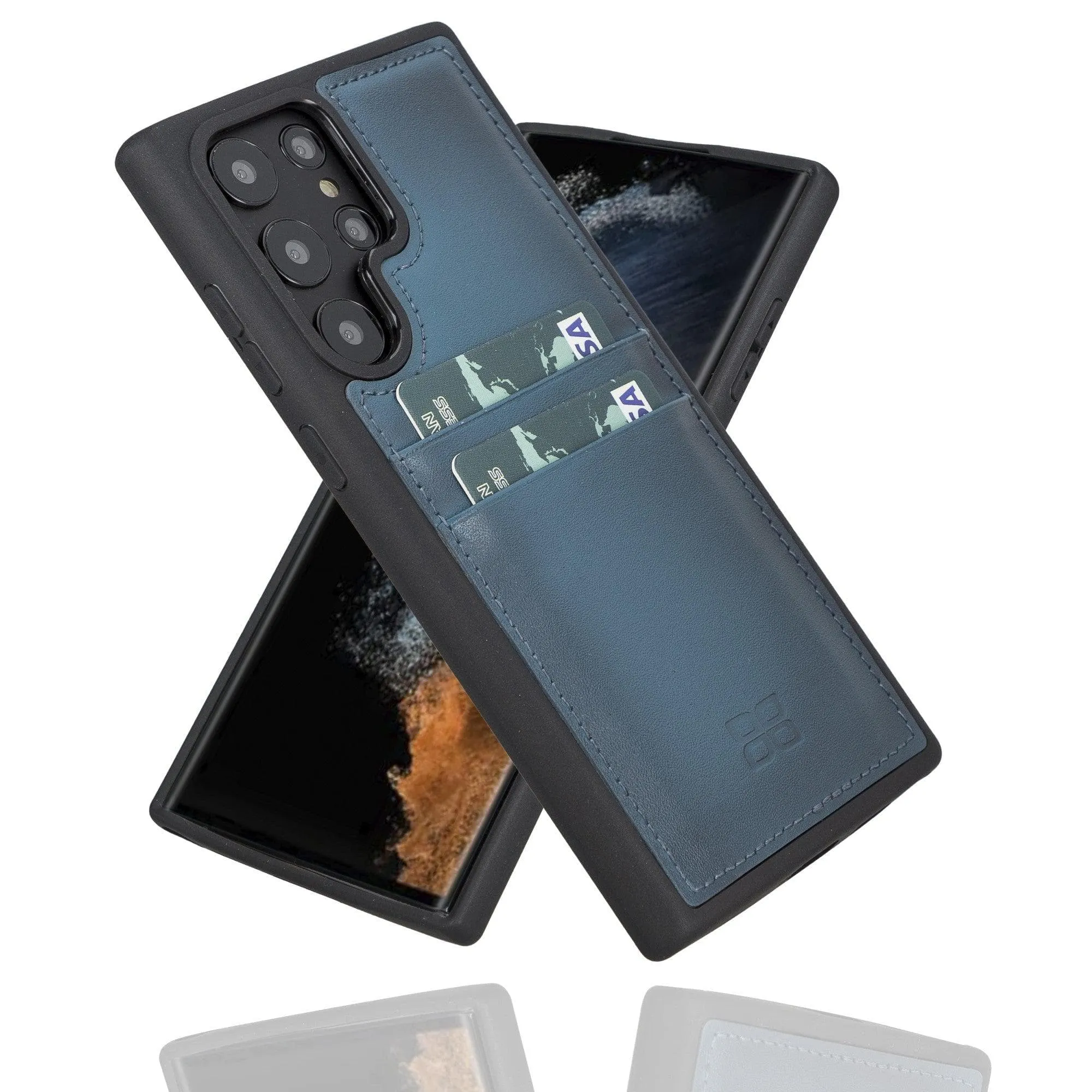 Samsung Galaxy S22 Series Genuine Leather Slim Back Cover Case with Card Holders