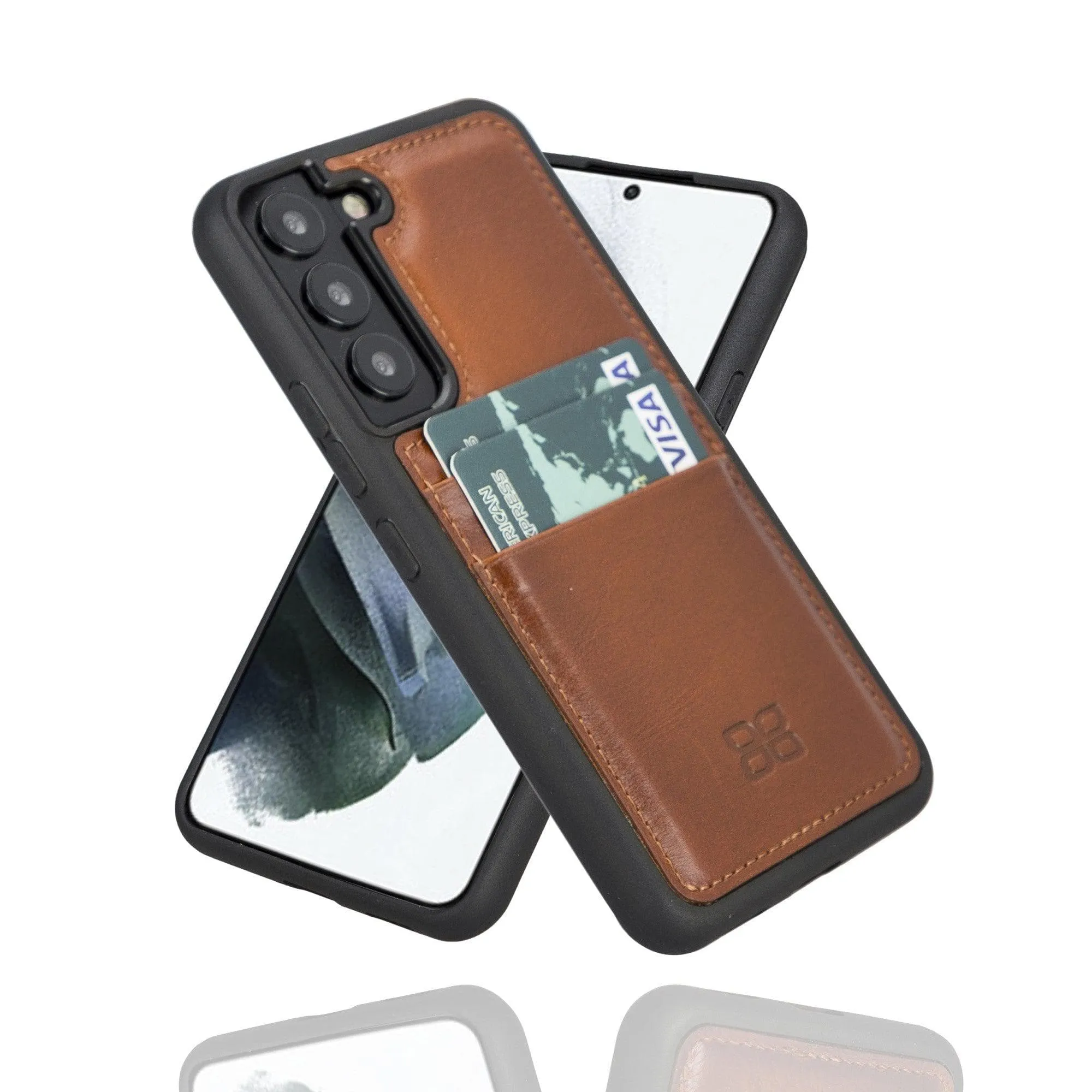 Samsung Galaxy S22 Series Genuine Leather Slim Back Cover Case with Card Holders