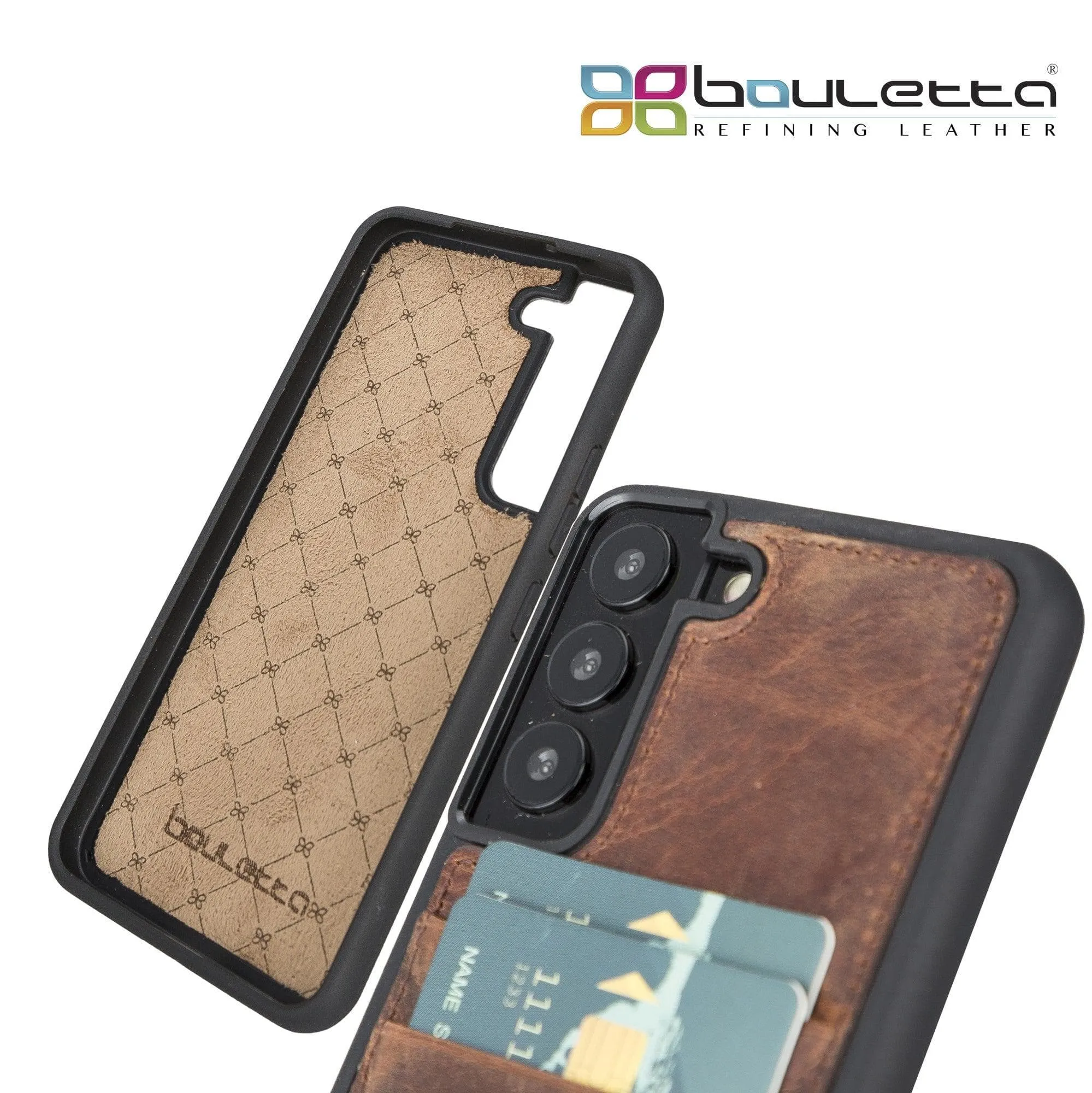 Samsung Galaxy S22 Series Genuine Leather Slim Back Cover Case with Card Holders